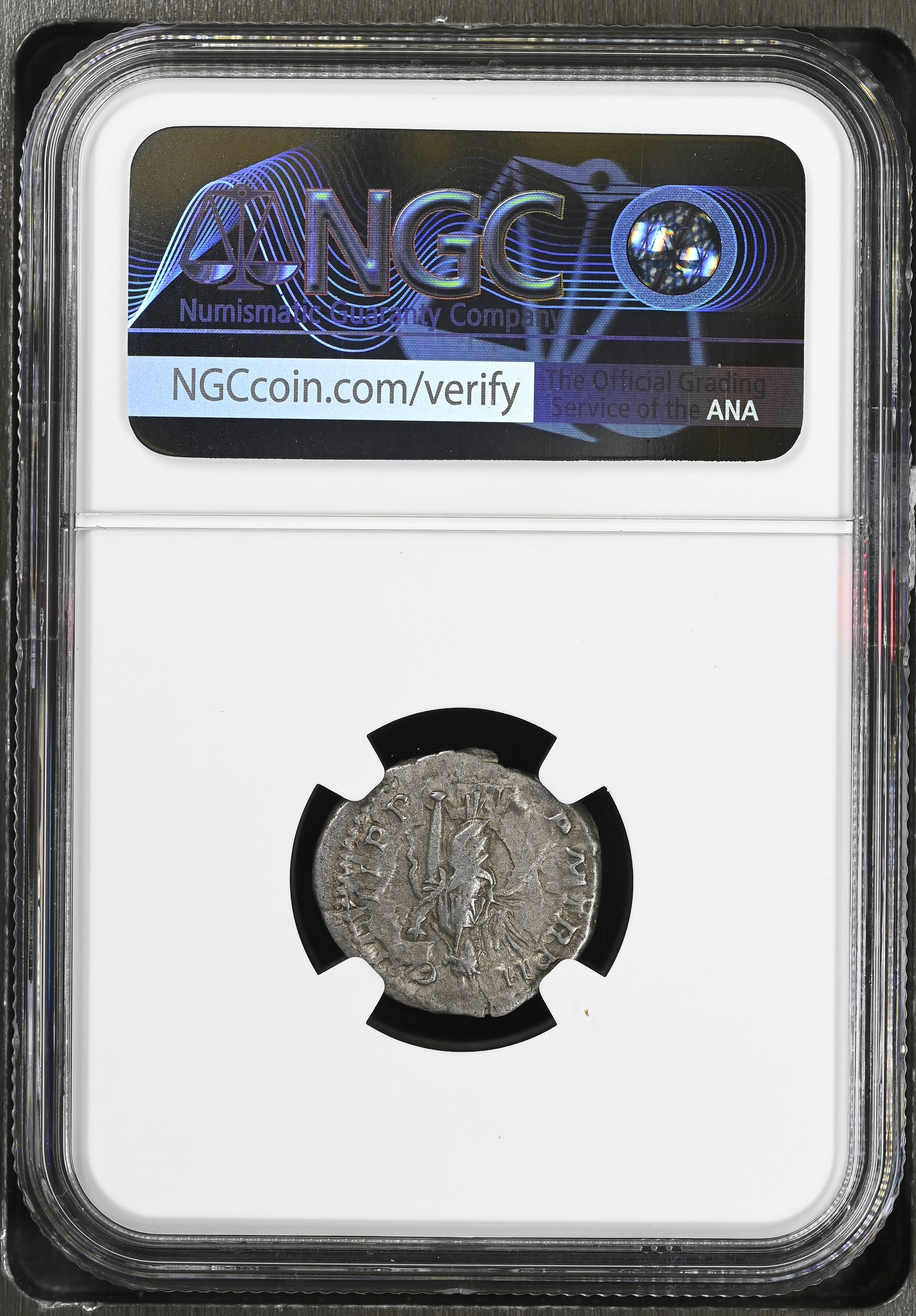 Roman Empire - Elagabalus - Silver Denarius - NGC Ch VF