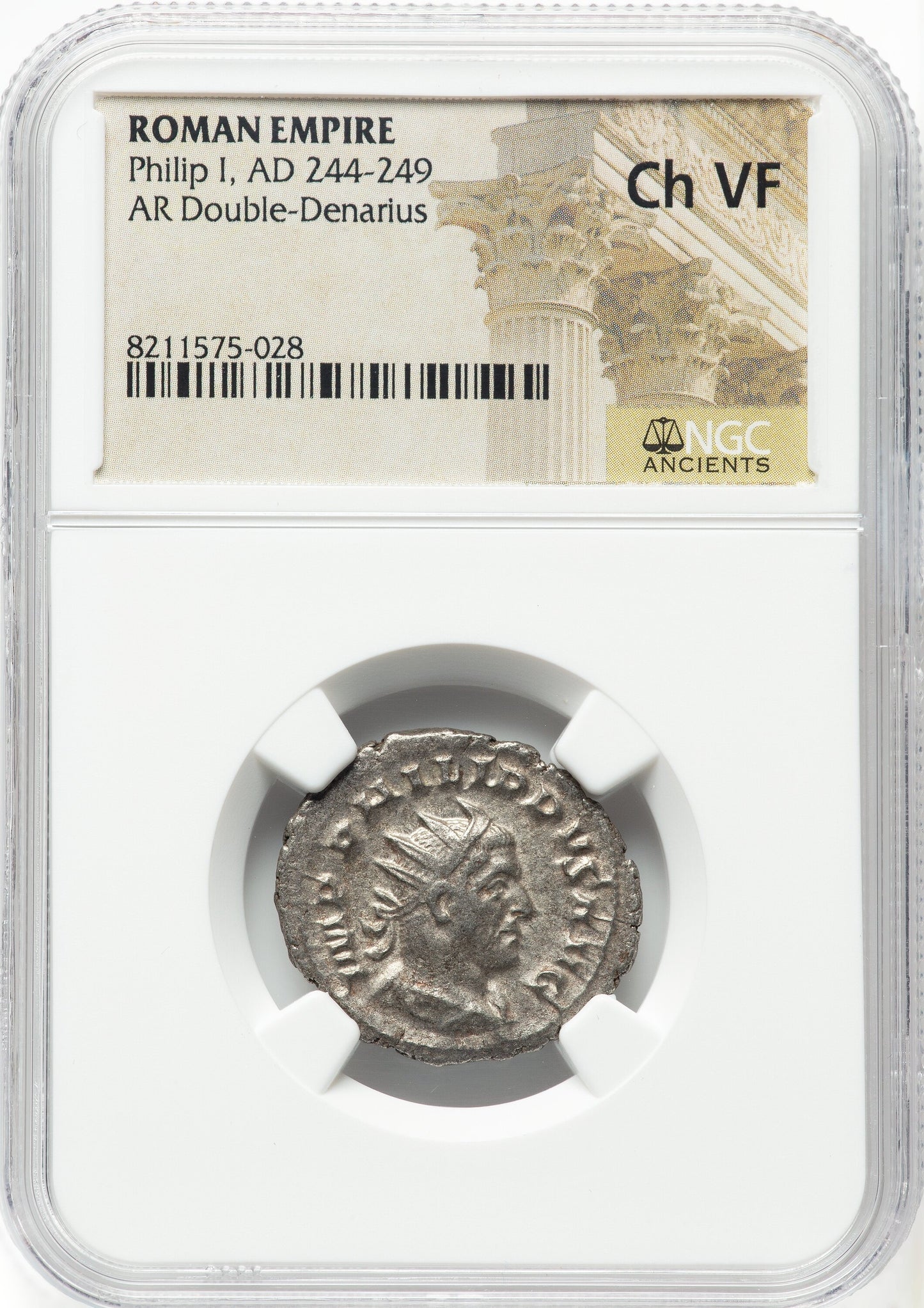 Roman Empire - Philip I - Silver Double-Denarius - NGC Ch VF