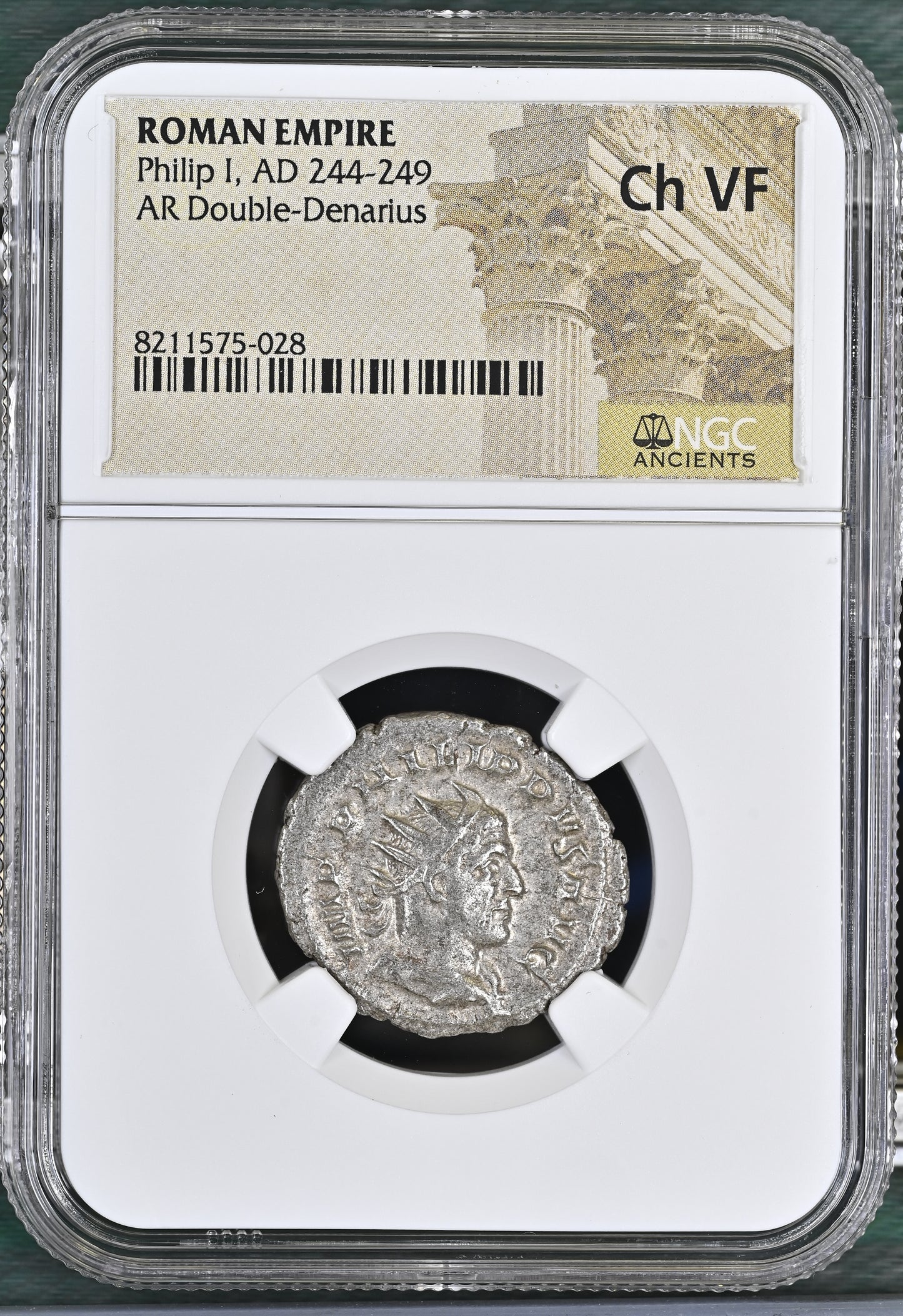 Roman Empire - Philip I - Silver Double-Denarius - NGC Ch VF