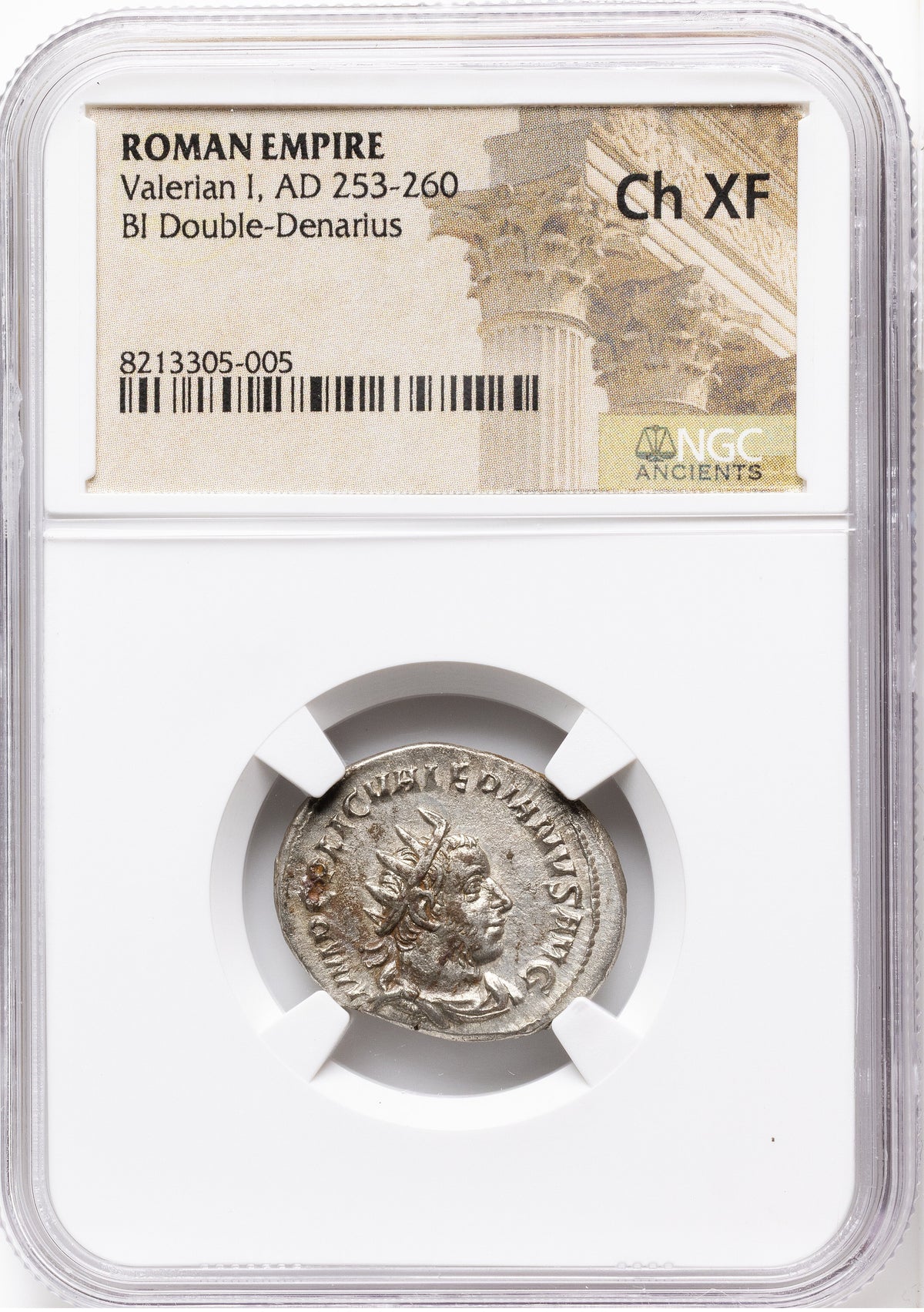 Roman Empire - Valerian I - Billon Double-Denarius - NGC Ch XF