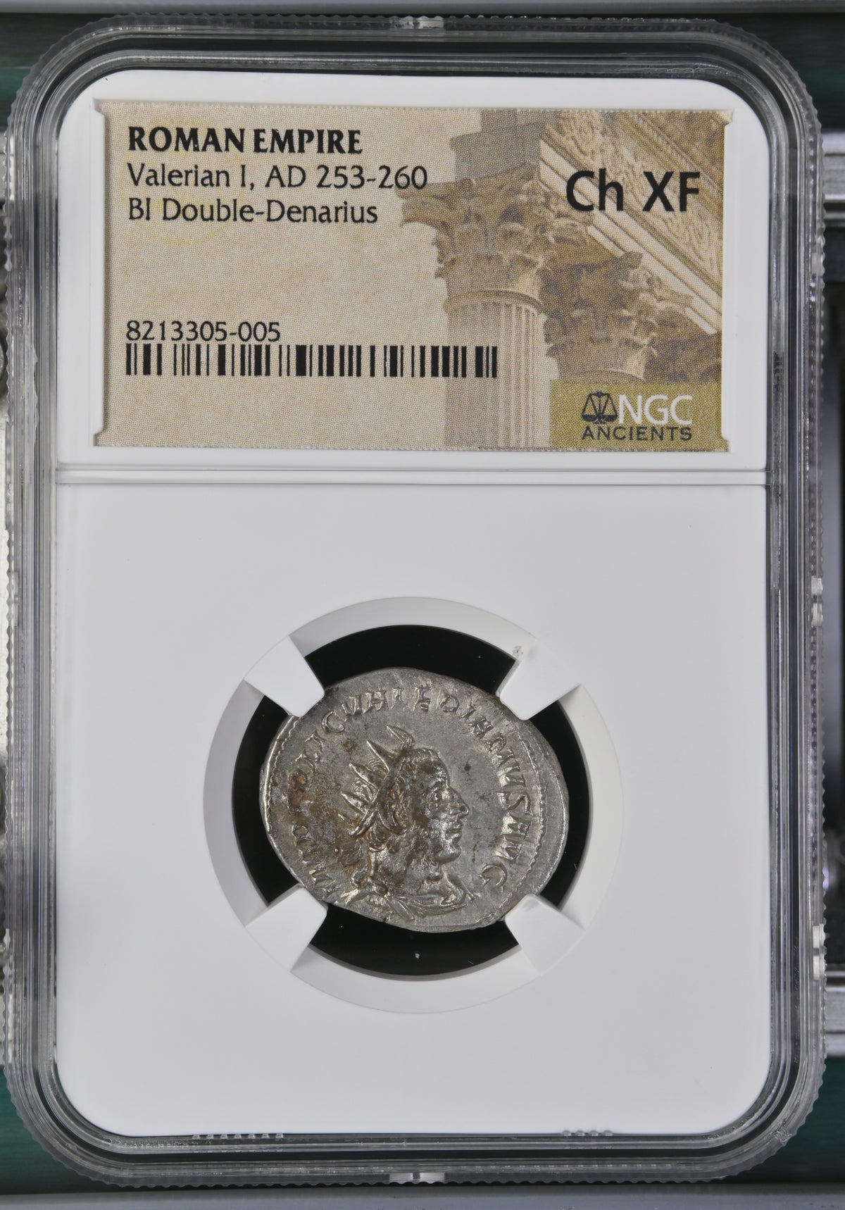 Roman Empire - Valerian I - Billon Double-Denarius - NGC Ch XF