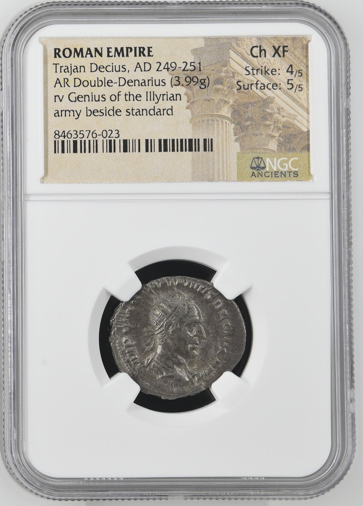 Roman Empire - Trajan Decius - Silver Double-Denarius - NGC Ch XF - RIC:16c