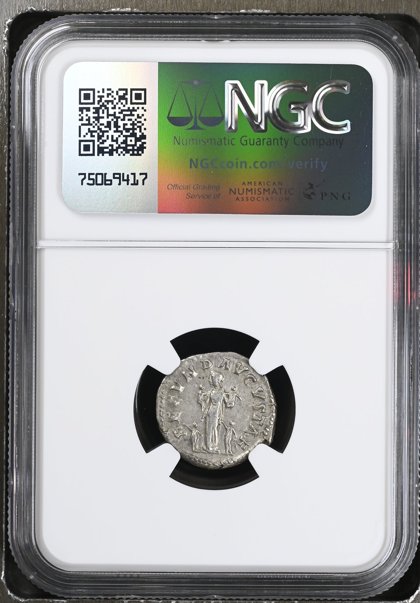 Roman Empire - Faustina II - Silver Denarius - NGC XF - RIC:676
