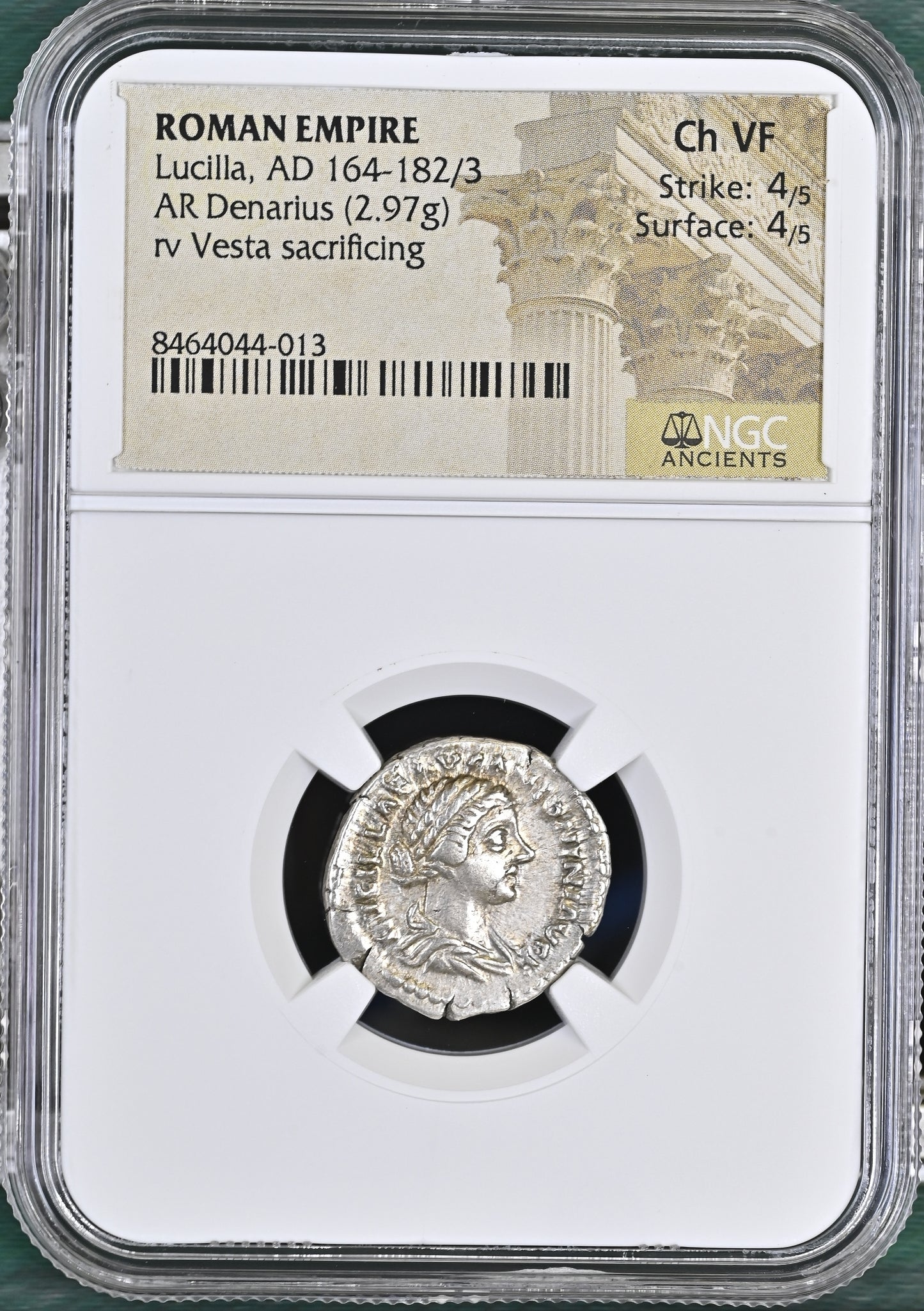 Roman Empire - Lucilla - Silver Denarius - NGC Ch VF - RIC:788