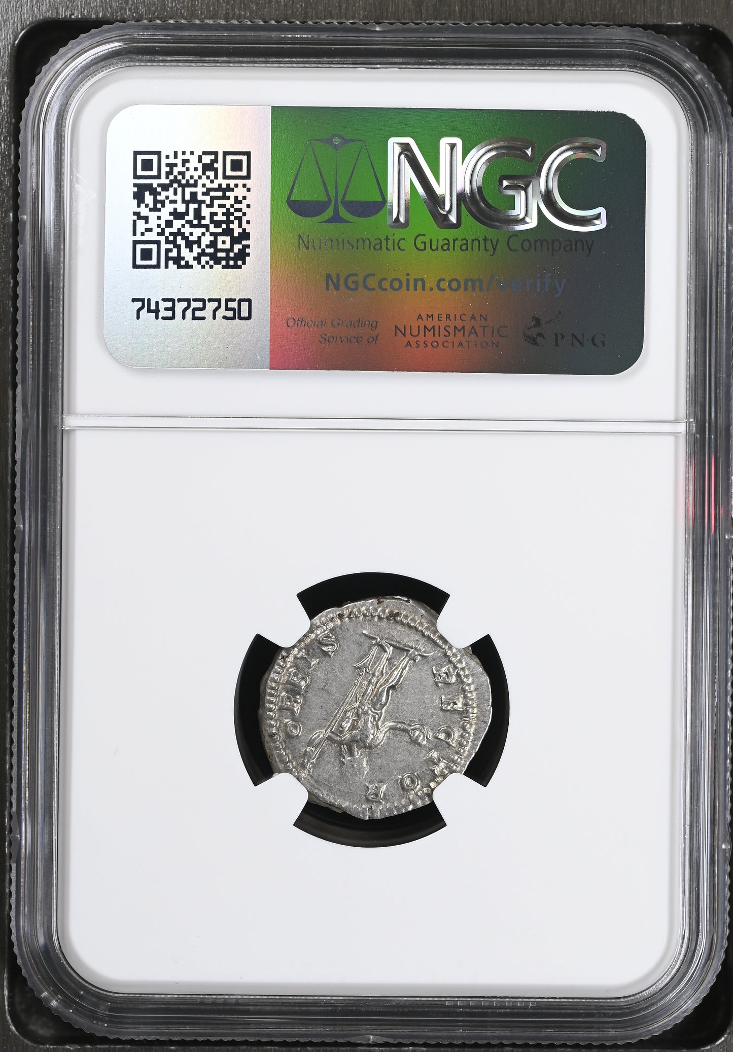 Roman Empire - Caracalla - Silver Denarius - NGC Ch XF - RIC:39a