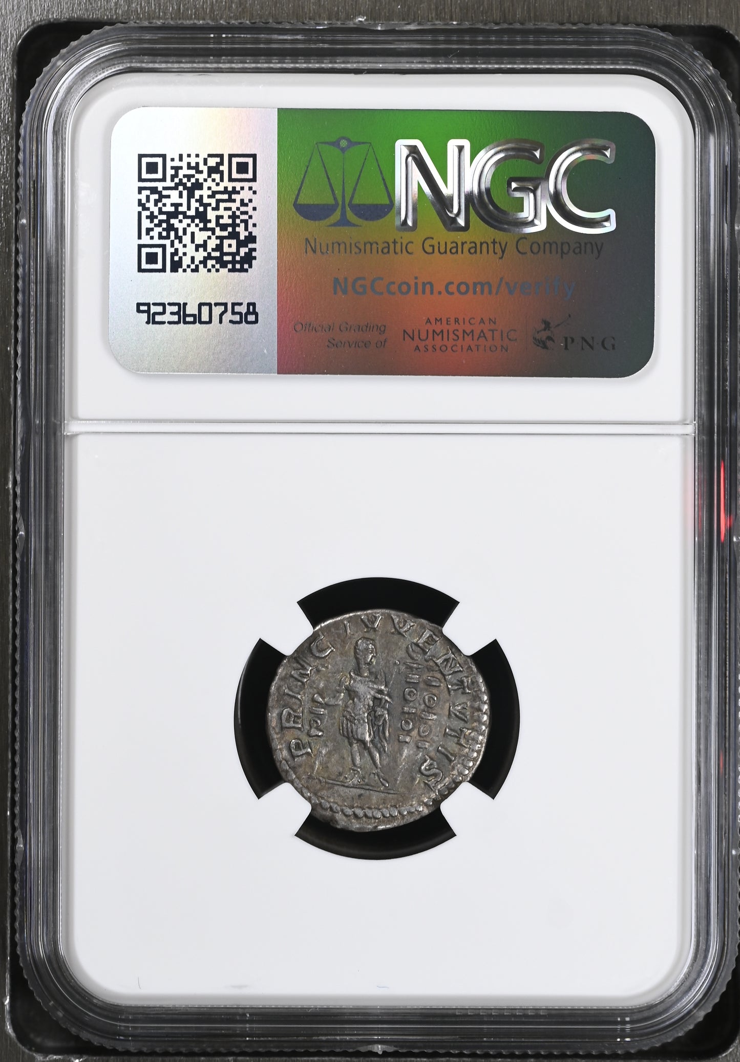 Roman Empire - Diadumenian - Silver Denarius - NGC VF - RIC:102a