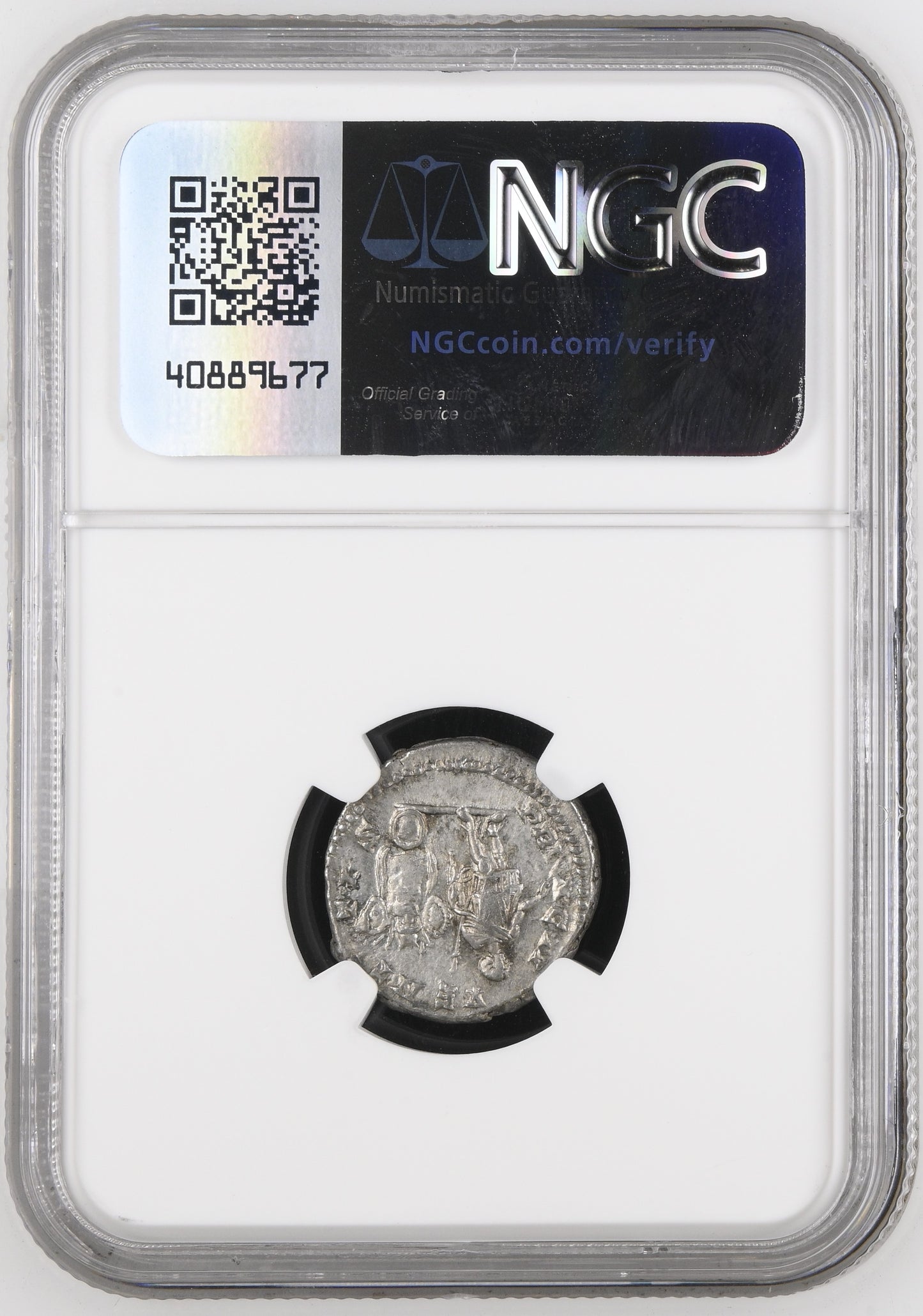 Roman Empire - Geta - Silver Denarius - NGC Ch XF - RIC:185