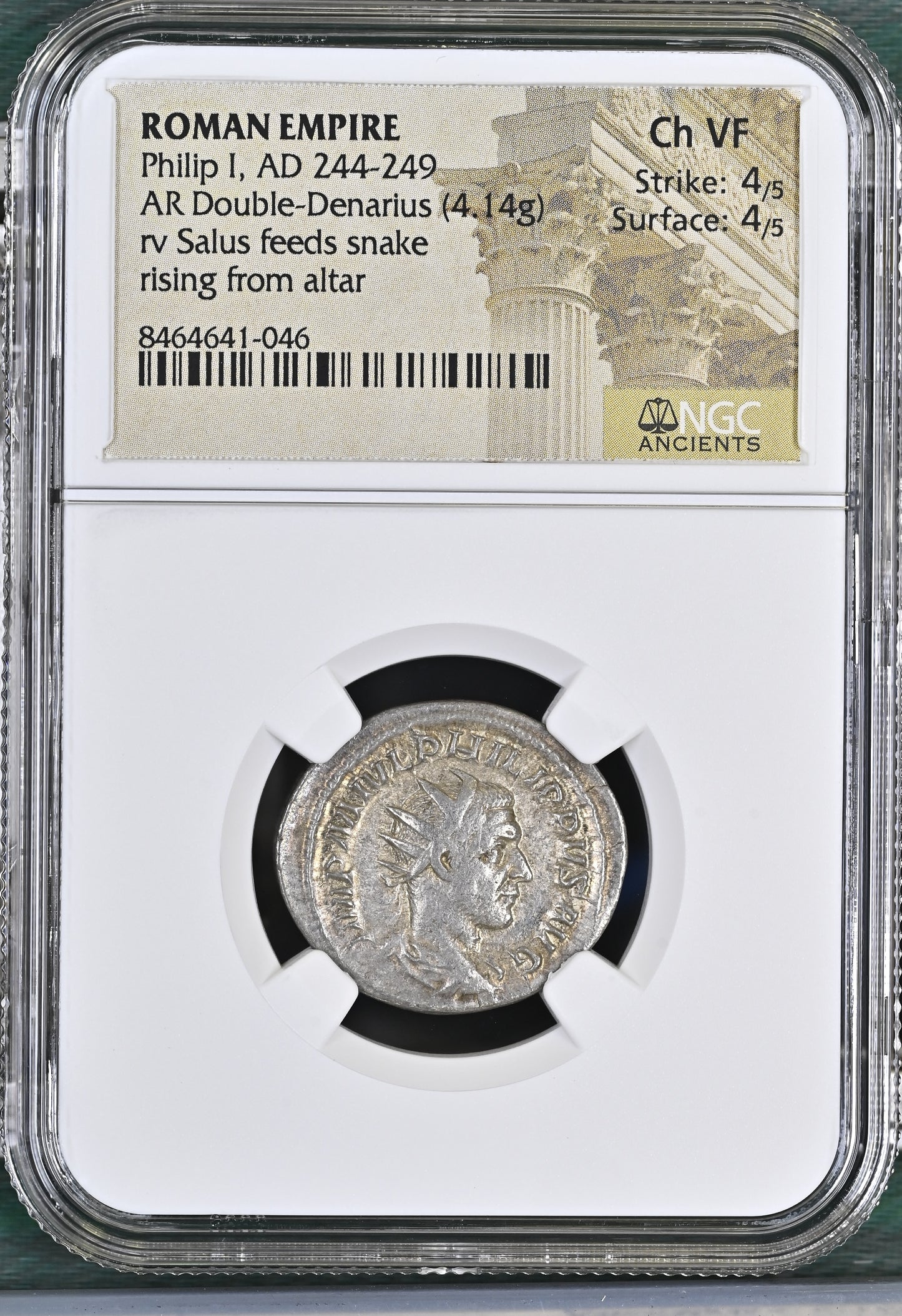 Roman Empire - Philip I - Silver Double-Denarius - NGC Ch VF - RIC:47
