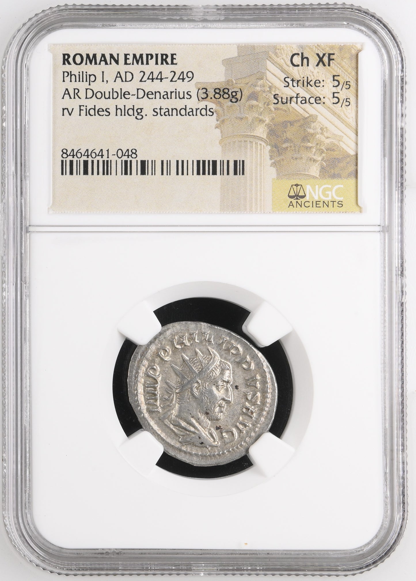 Roman Empire - Philip I - Silver Double-Denarius - NGC Ch XF - RIC:61