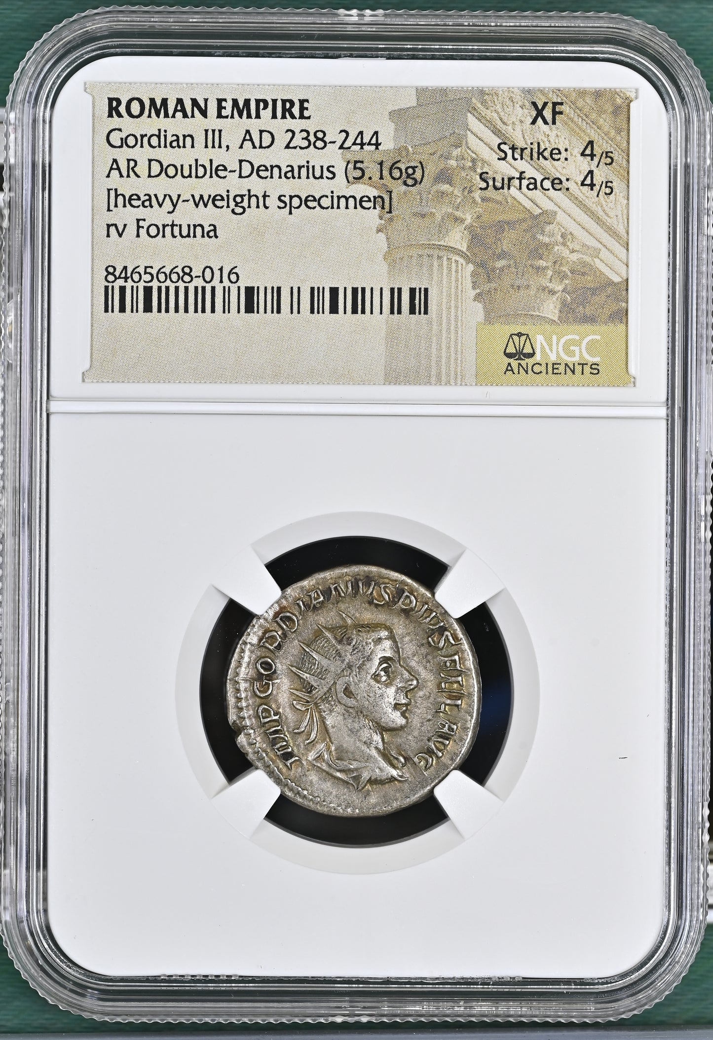 Roman Empire - Gordian III - Silver Double-Denarius - NGC XF - RIC:144 - Heavy-Weight Specimen