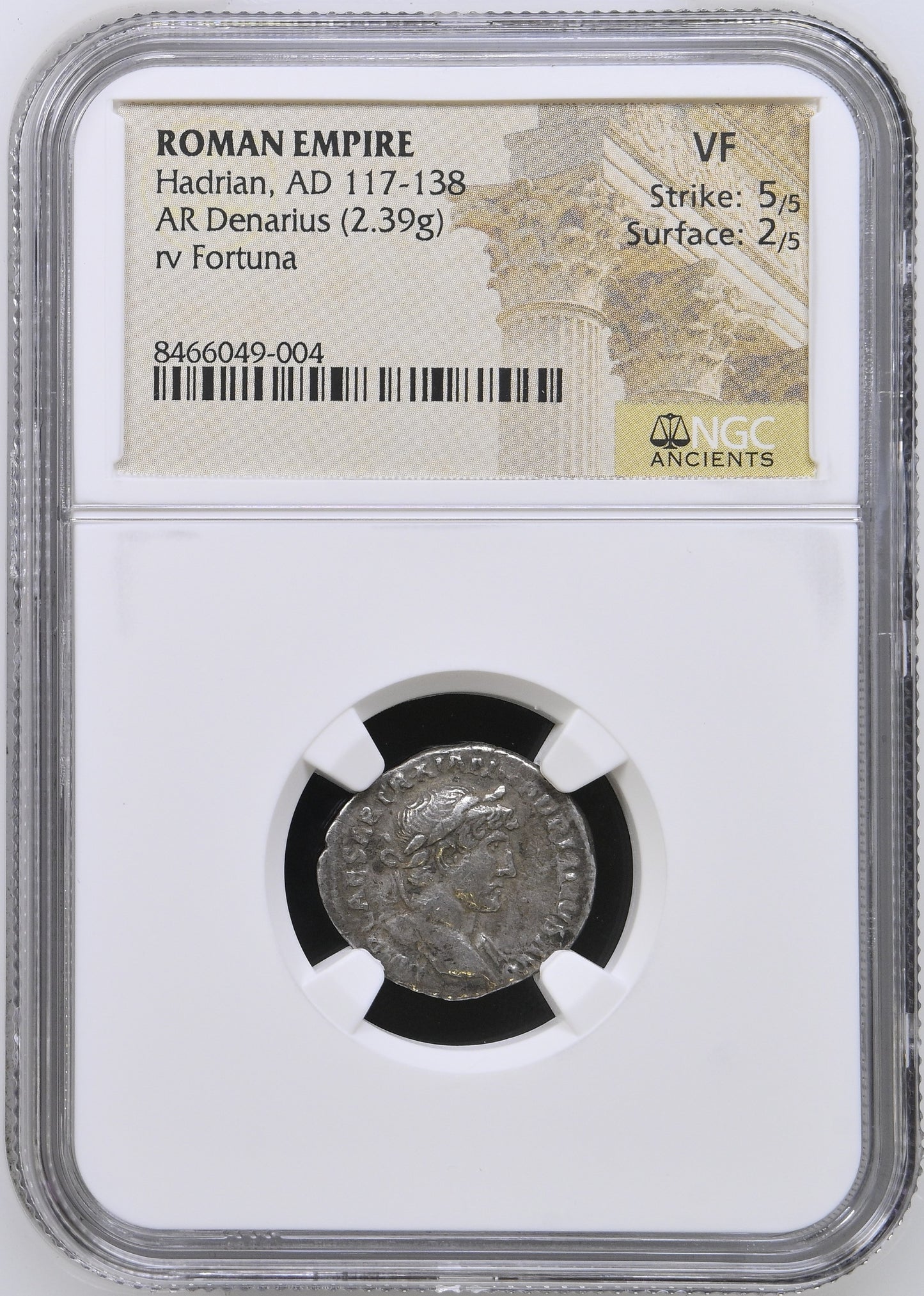 Roman Empire - Hadrian - Silver Denarius - NGC VF