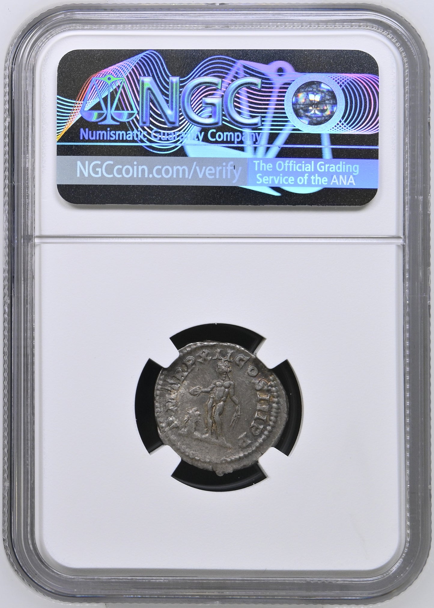 Roman Empire - Septimius Severus - Silver Denarius - NGC Ch XF - RIC:195