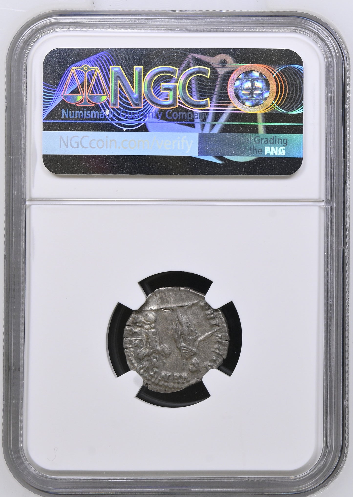 Roman Empire - Geta - Silver Denarius - NGC Ch XF - RIC:18