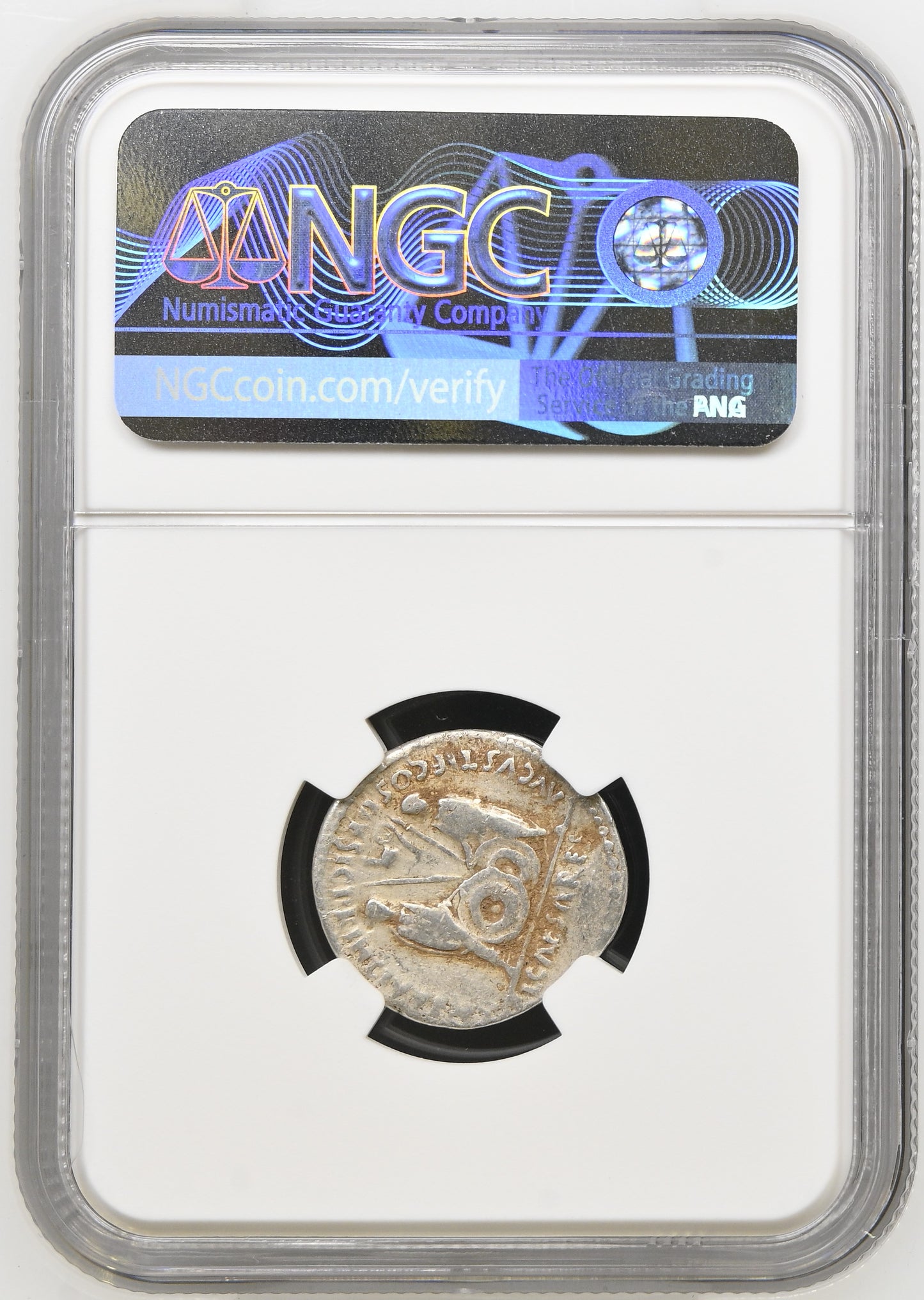 Roman Empire - Augustus - Silver Denarius - NGC Ch F - RIC:207