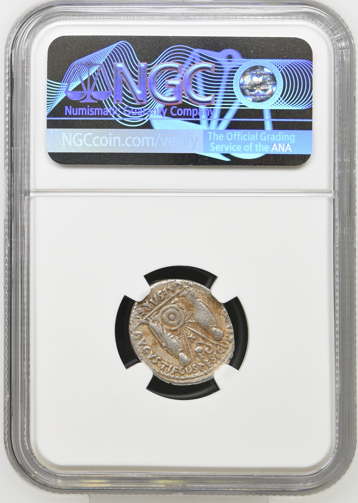 Roman Empire - Augustus - Silver Denarius - NGC F - RIC:207