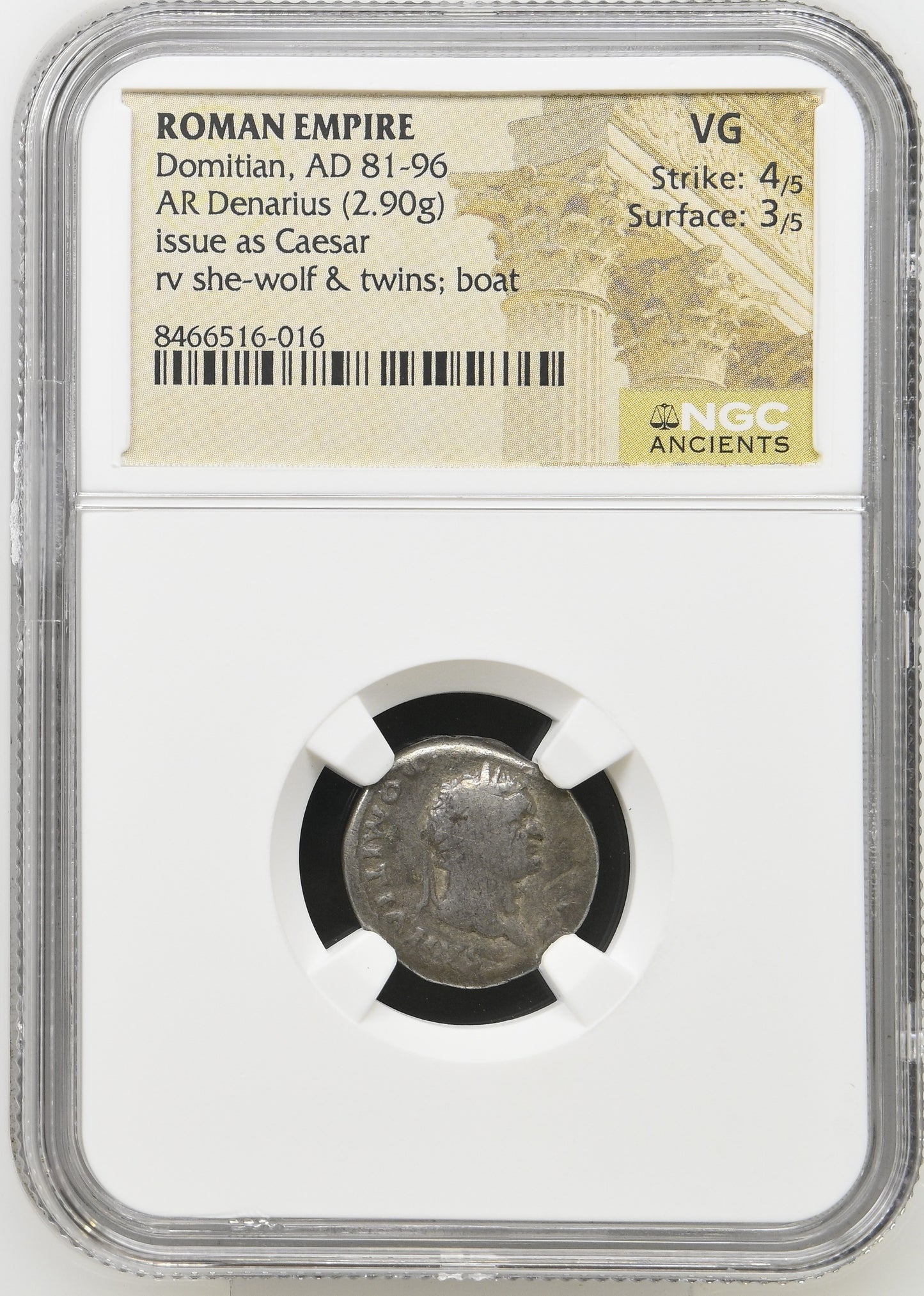 Roman Empire - Domitian - Silver Denarius - NGC VG - RIC:686