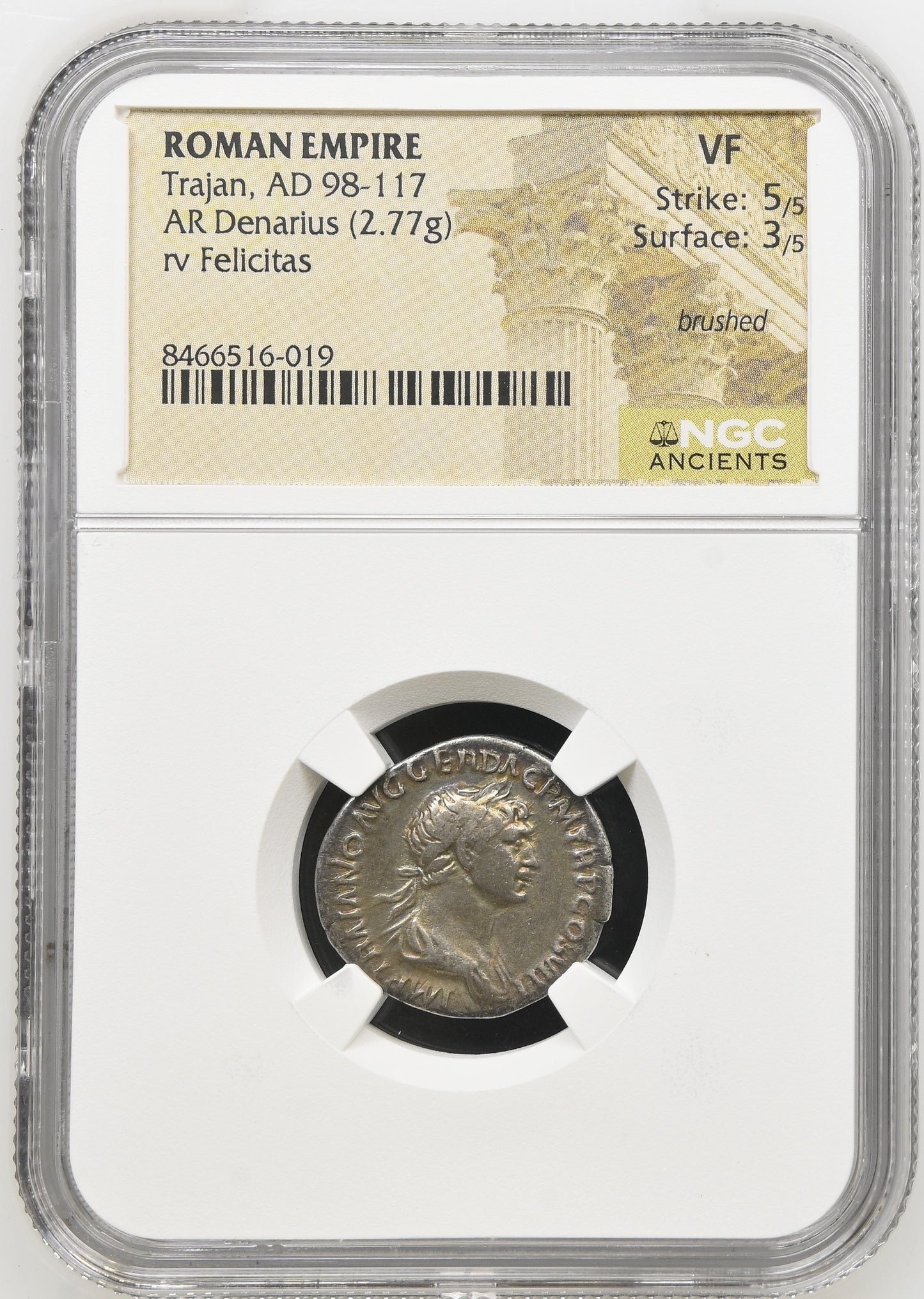 Roman Empire - Trajan - Silver Denarius - NGC VF - RIC:271