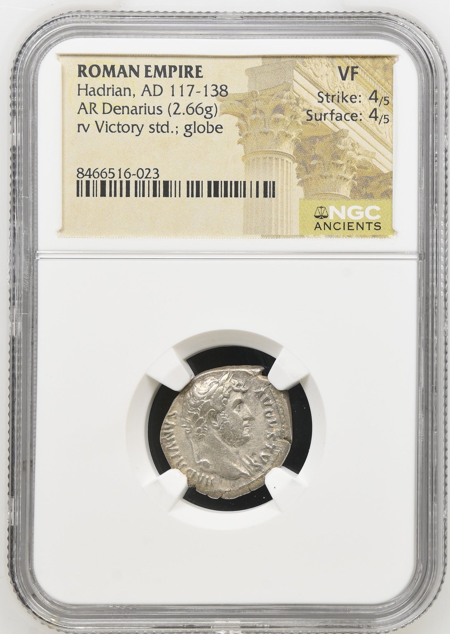Roman Empire - Hadrian - Silver Denarius - NGC VF - RIC:859