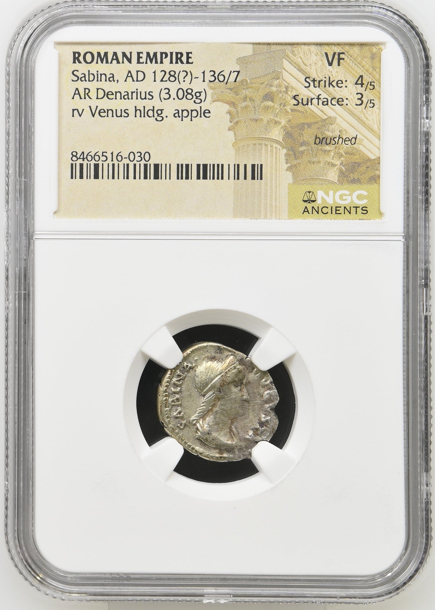 Roman Empire - Sabina - Silver Denarius - NGC VF - RIC:2576