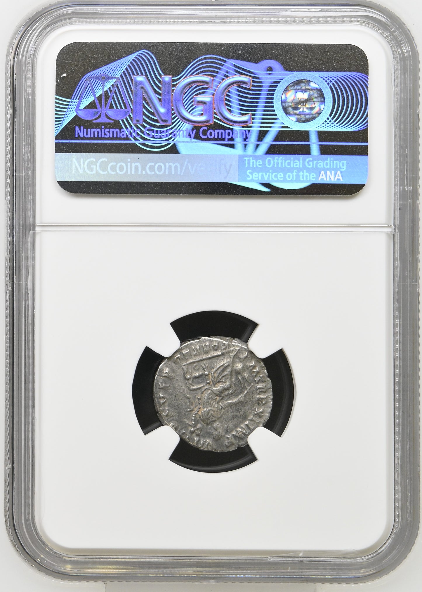 Roman Empire - Commodus - Silver Denarius - NGC Ch XF - RIC:131