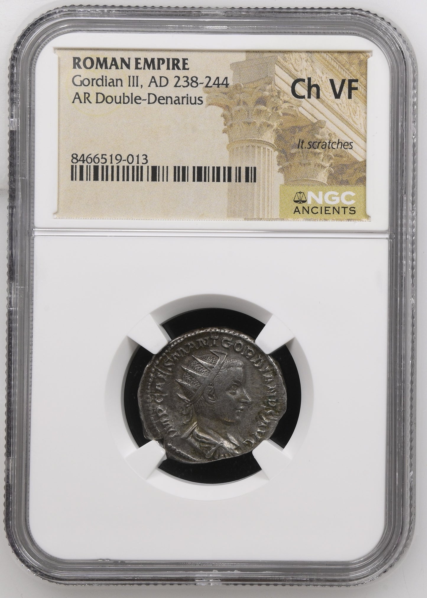 Roman Empire - Gordian III - Silver Double-Denarius - NGC Ch VF