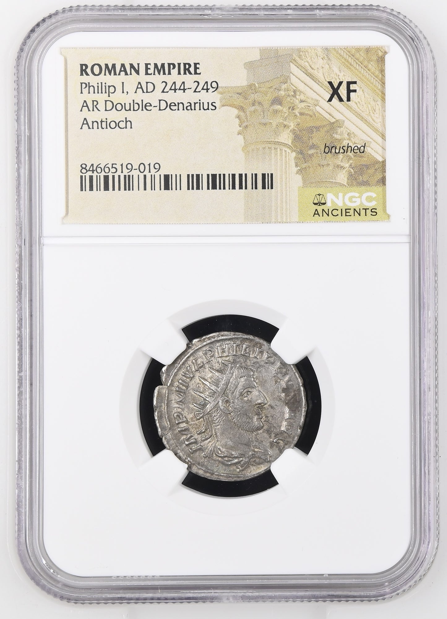 Roman Empire - Philip I - Silver Double-Denarius - NGC XF