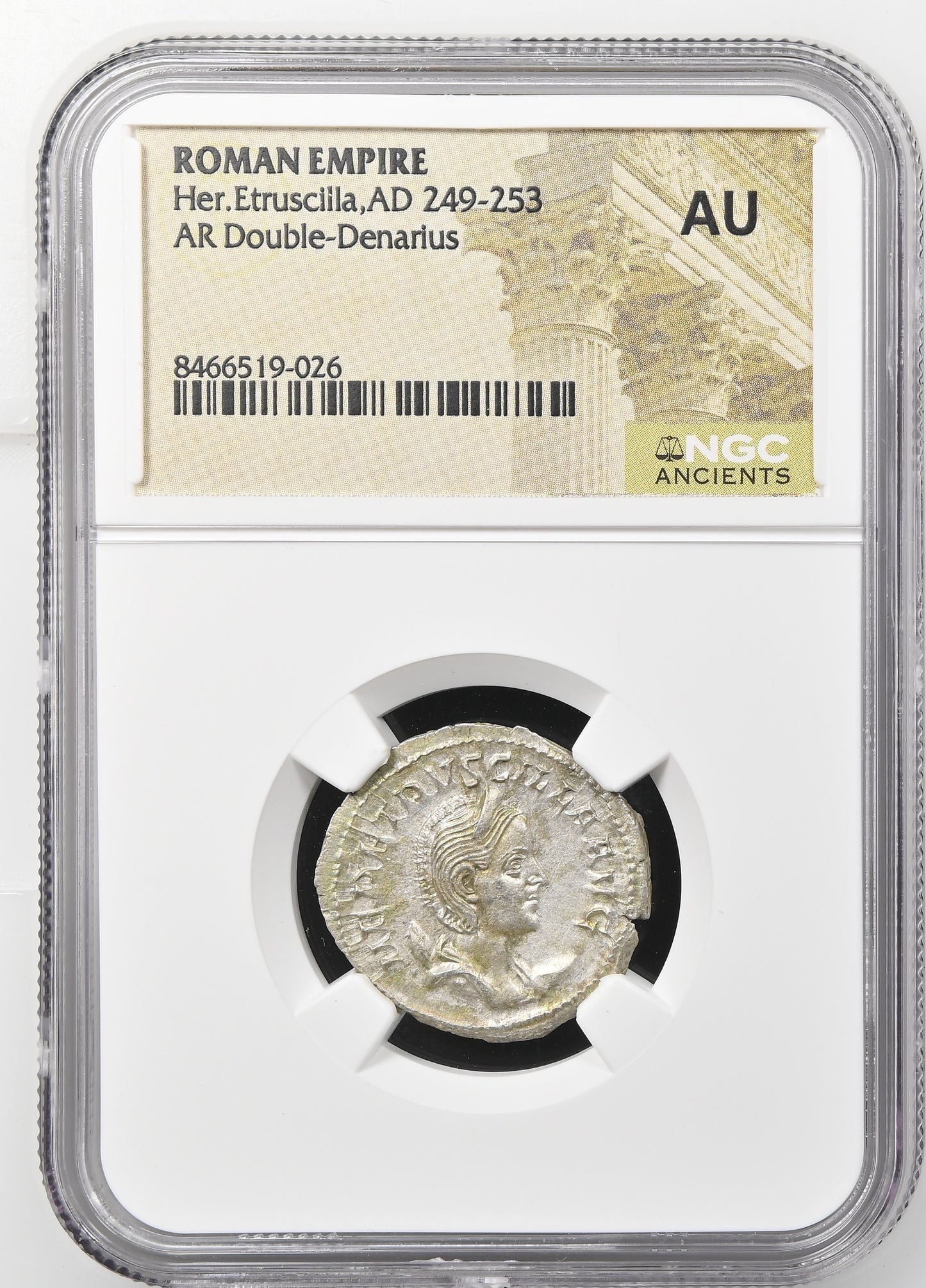Roman Empire - Herennia Etruscilla - Silver Double-Denarius - NGC AU - RIC:58b