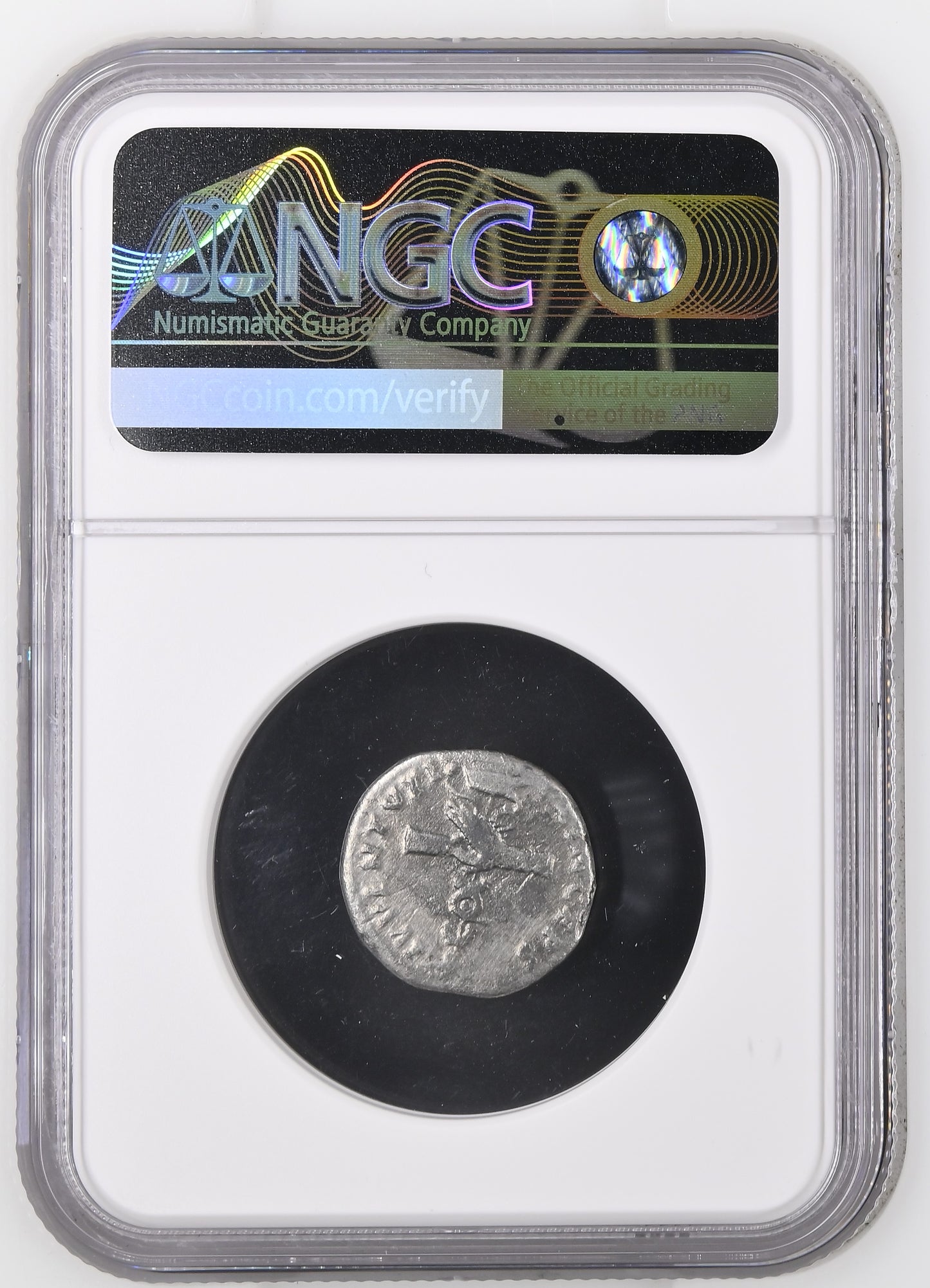 Roman Empire - Domitian - Silver Denarius - NGC Ch F - RIC:1081