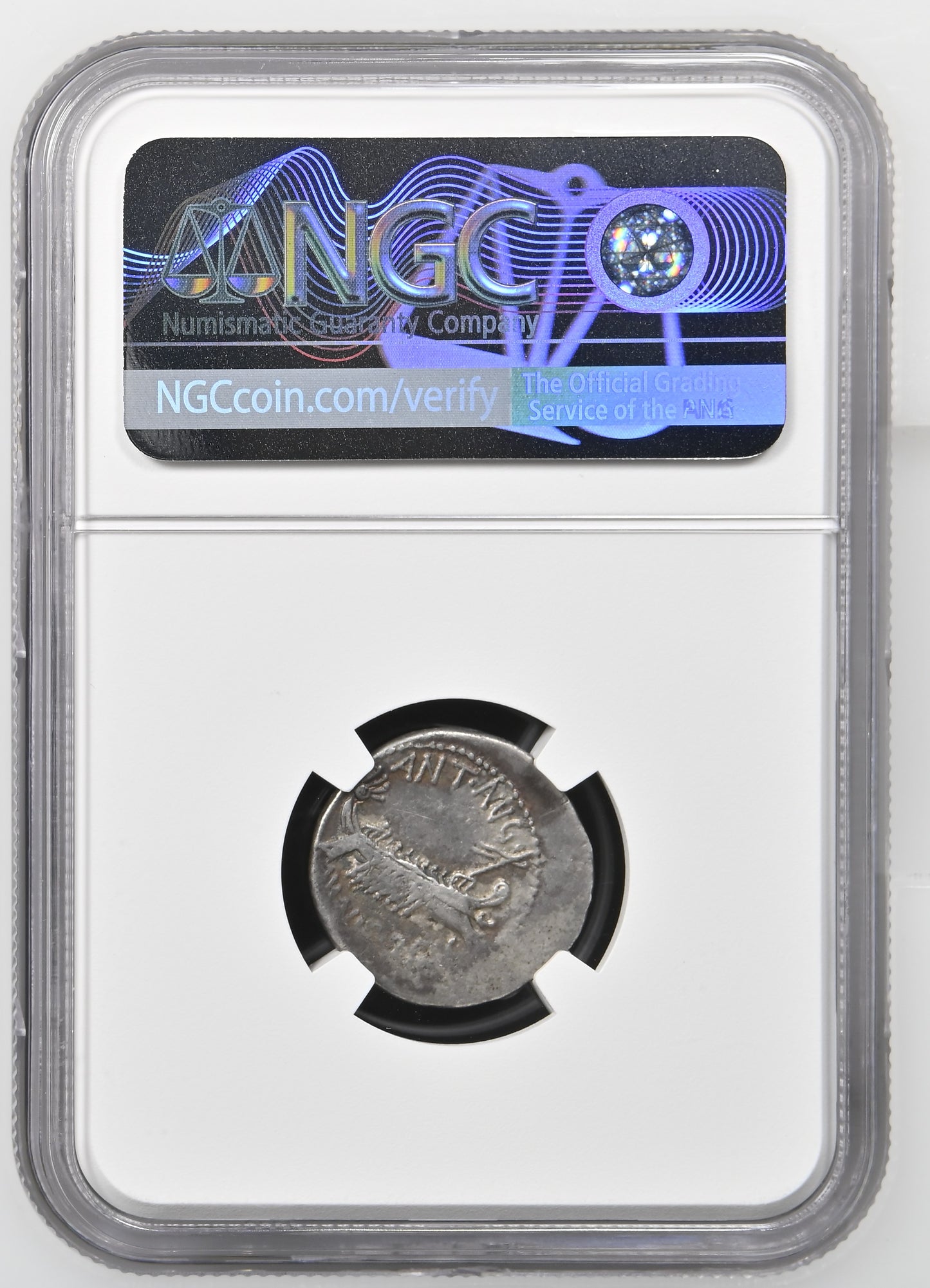 Roman Imperatorial - Marc Antony - Silver Denarius - NGC Ch VF - Crawf. 544/18