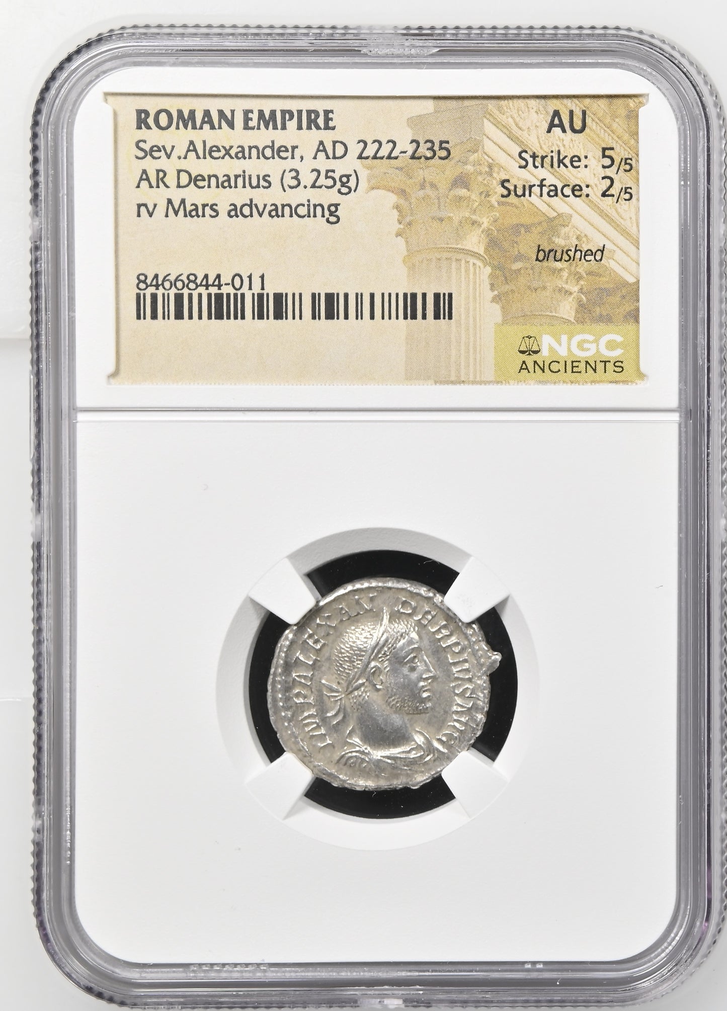 Roman Empire - Severus Alexander - Silver Denarius - NGC AU - RIC:246