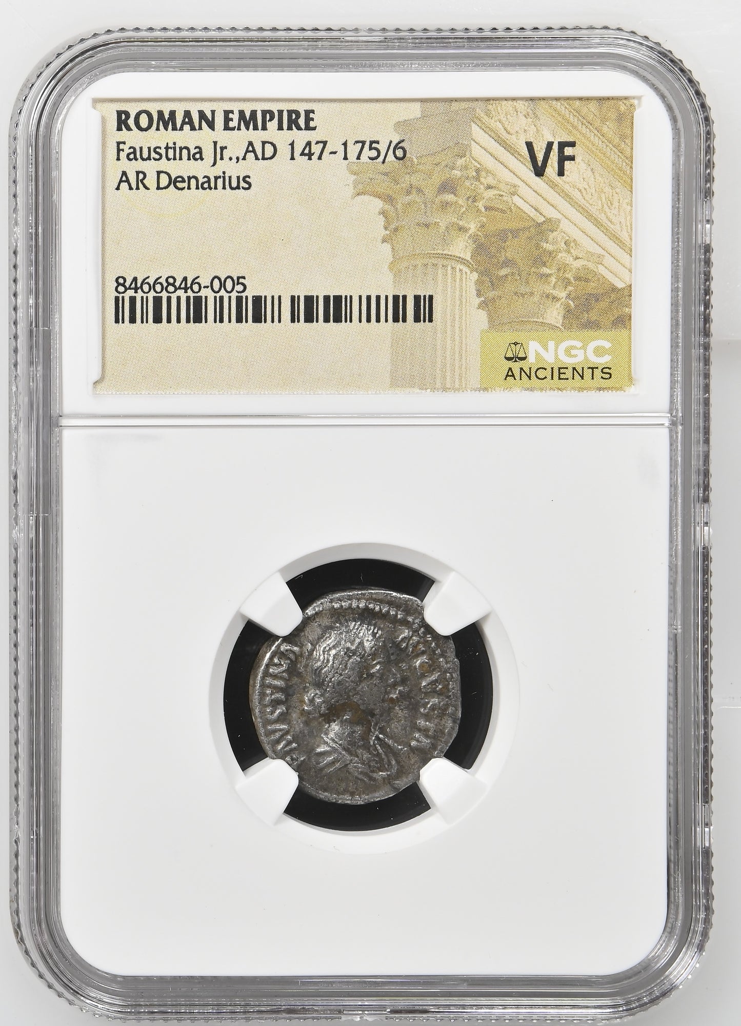 Roman Empire - Faustina II - Silver Denarius - NGC VF