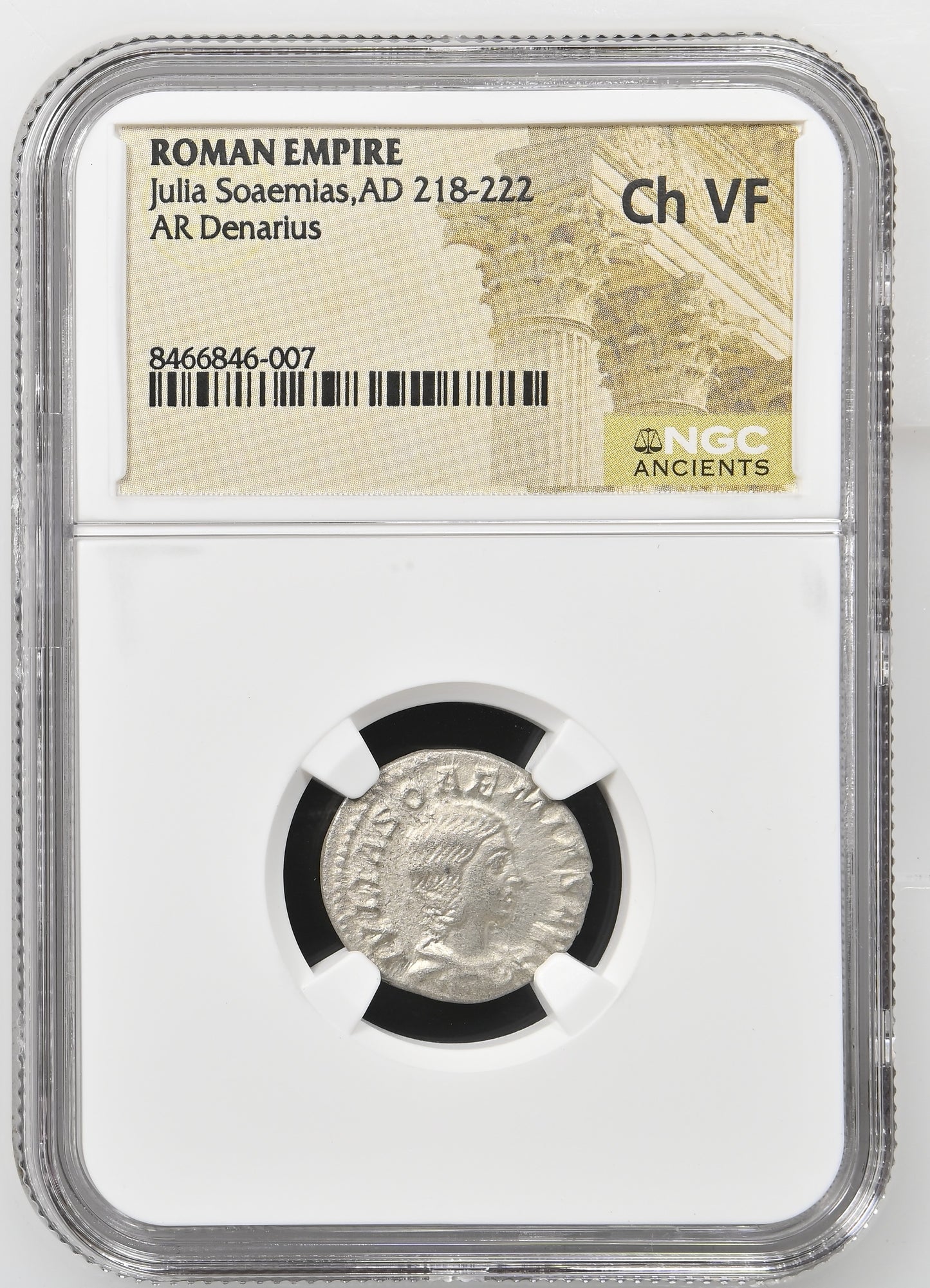 Roman Empire - Julia Soaemias - Silver Denarius - NGC Ch VF - RIC:241