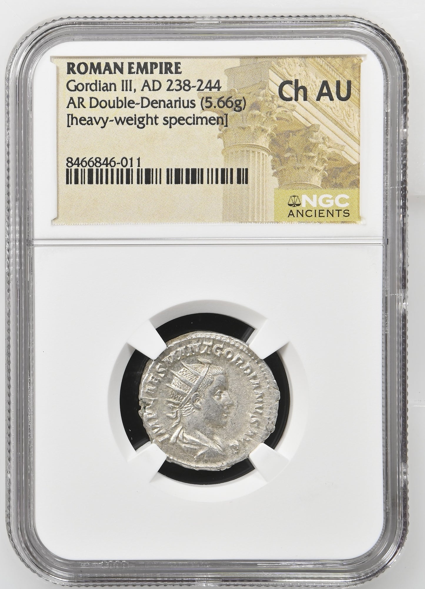 Roman Empire - Gordian III - Silver Double-Denarius - NGC Ch AU - RIC:1 - Heavy-Weight Specimen