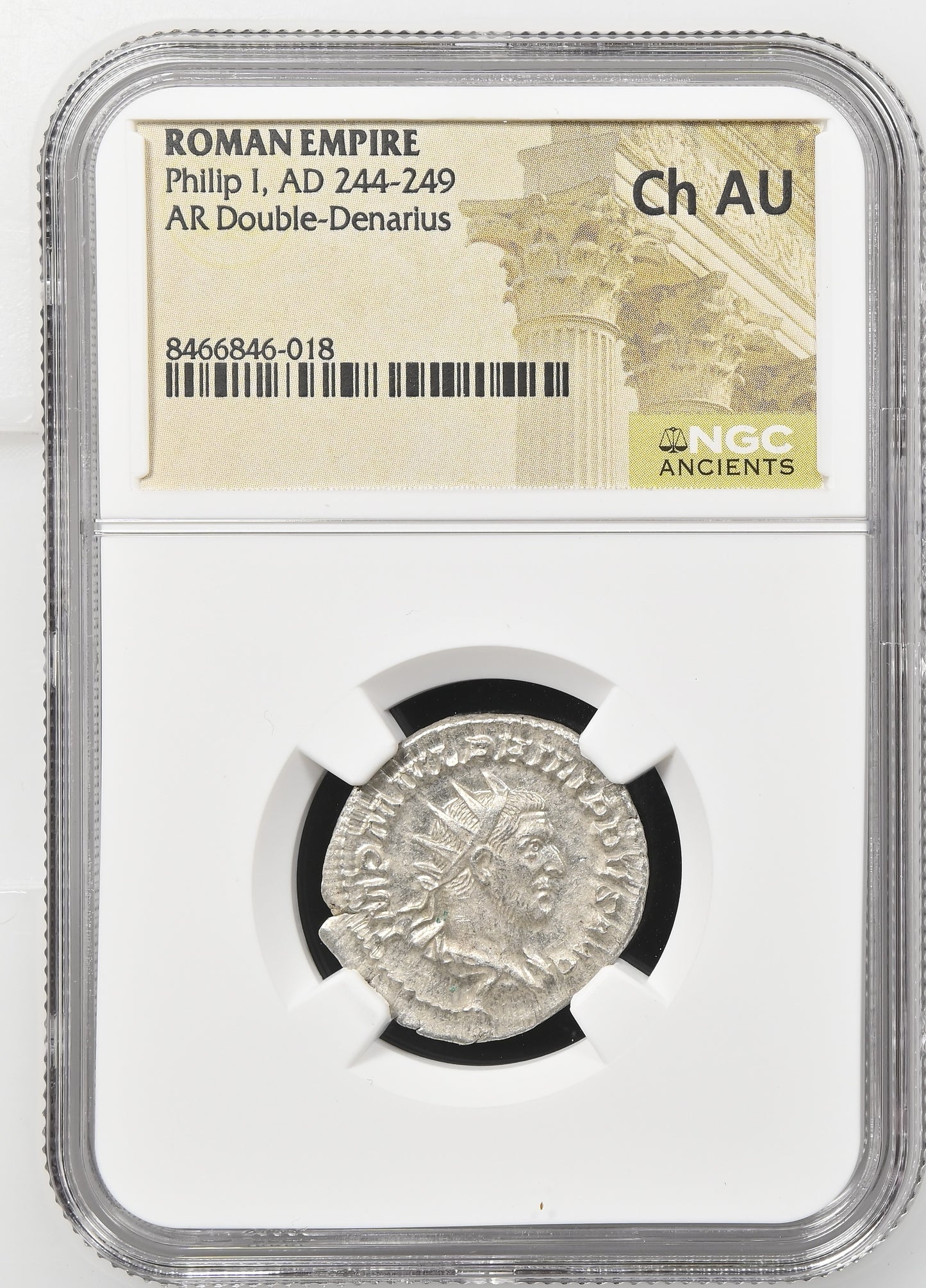 Roman Empire - Philip I - Silver Double-Denarius - NGC Ch AU - RIC:48b