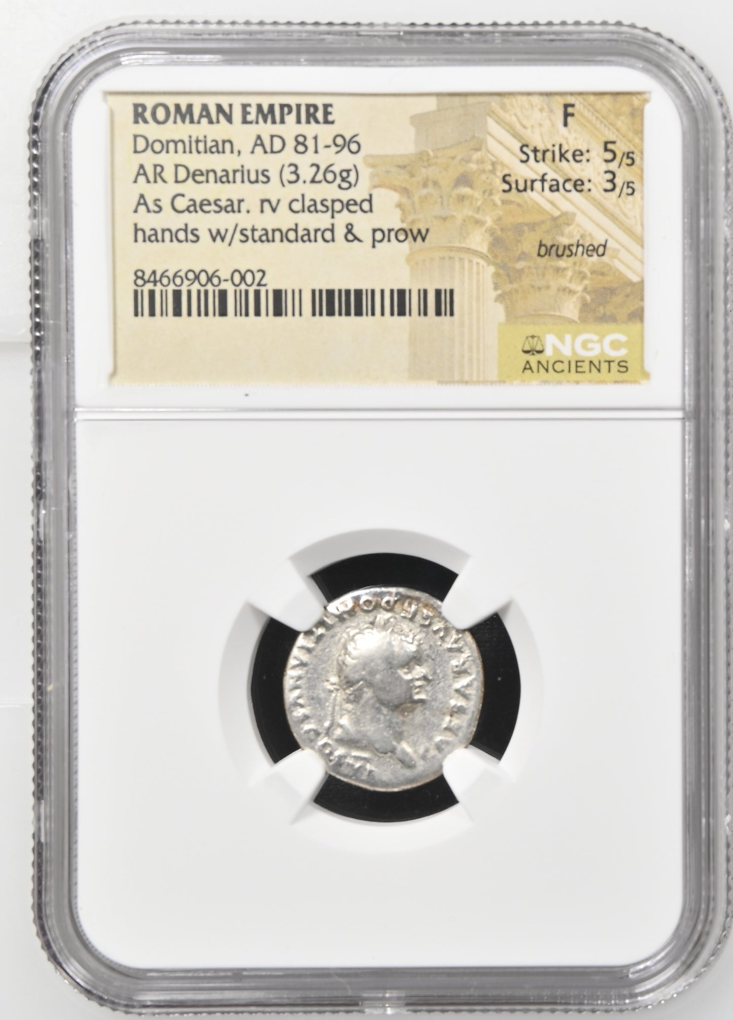 Roman Empire - Domitian - Silver Denarius - NGC F - RIC:1081