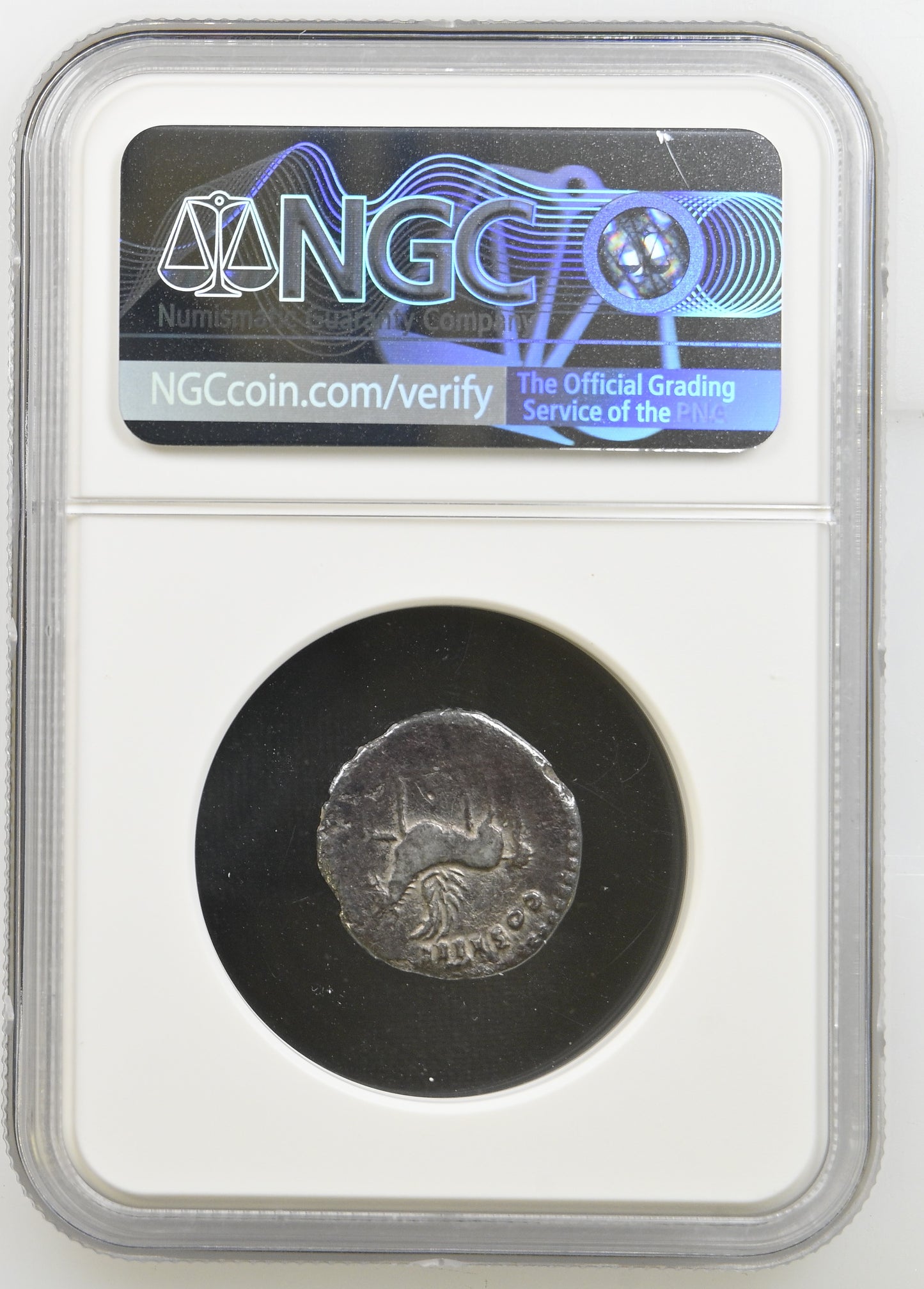 Roman Empire - Domitian - Silver Denarius - NGC Ch F - RIC:921