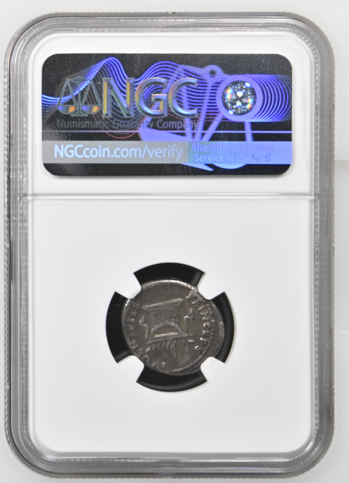 Roman Empire - Domitian - Silver Denarius - NGC F - RIC:266