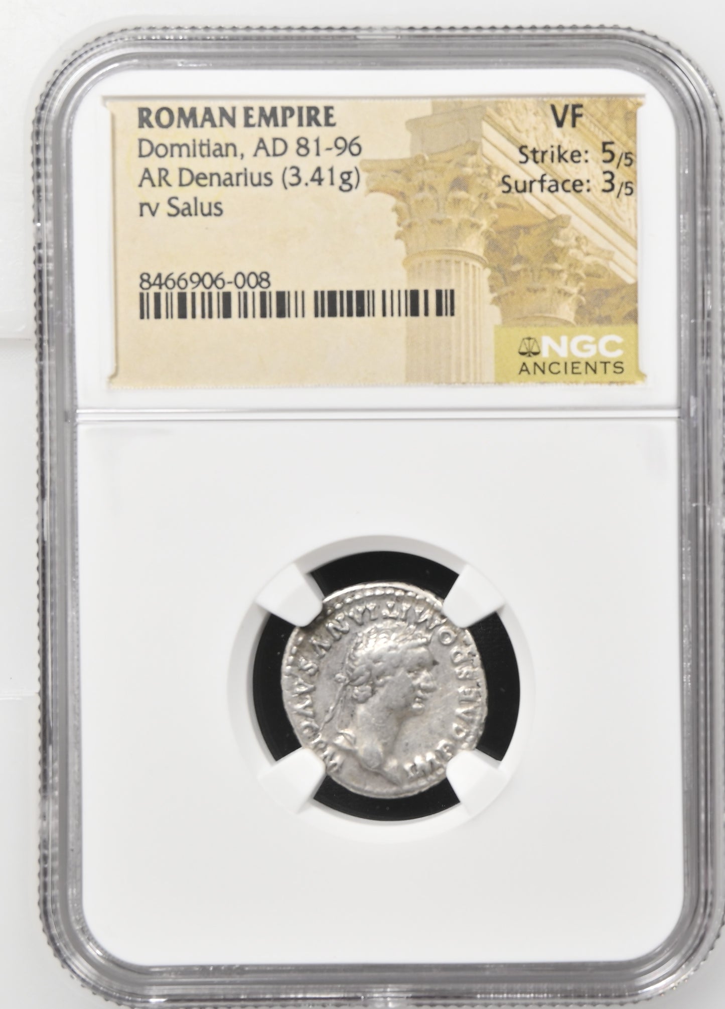 Roman Empire - Domitian - Silver Denarius - NGC VF - RIC:145