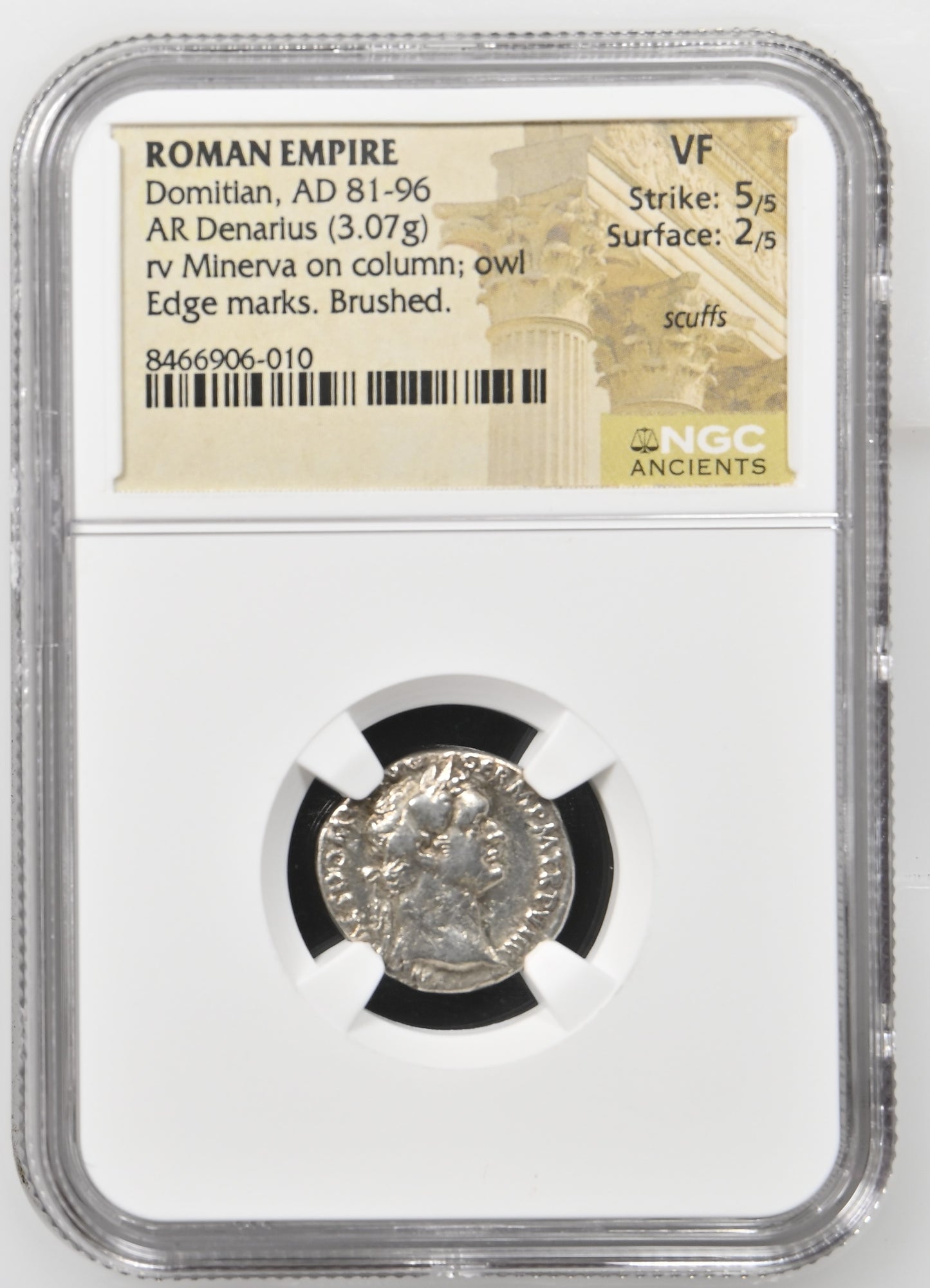 Roman Empire - Domitian - Silver Denarius - NGC VF - RIC:690