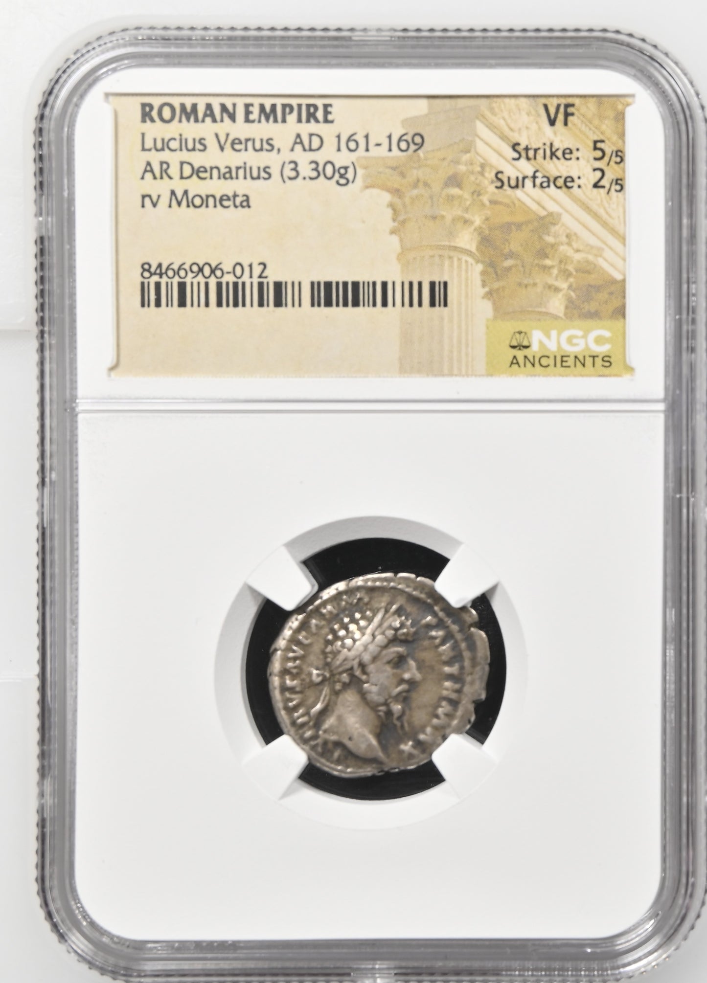 Roman Empire - Lucius Verus - Silver Denarius - NGC VF - RIC:590