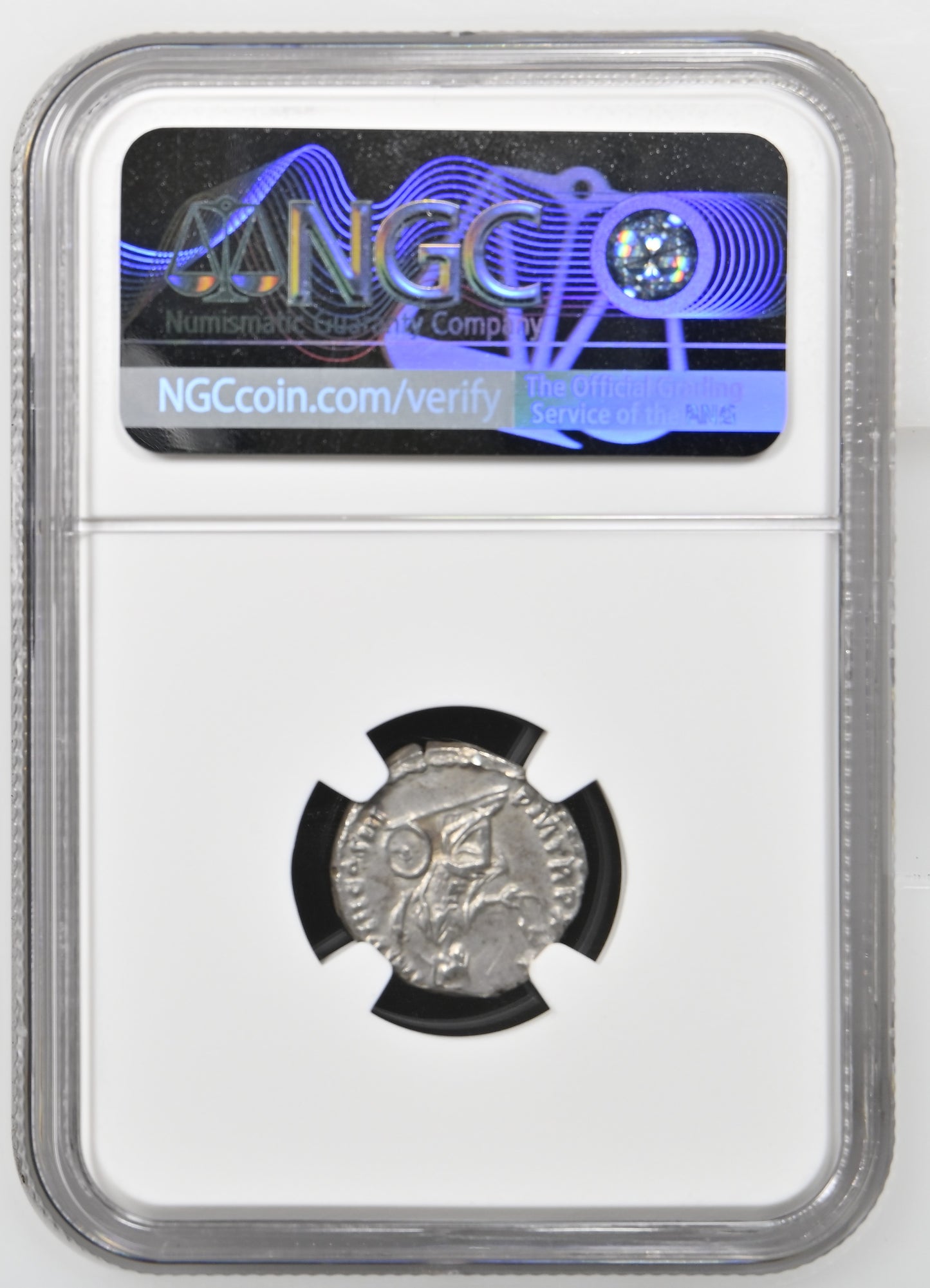 Roman Empire - Marcus Aurelius - Silver Denarius - NGC Ch XF - RIC:138