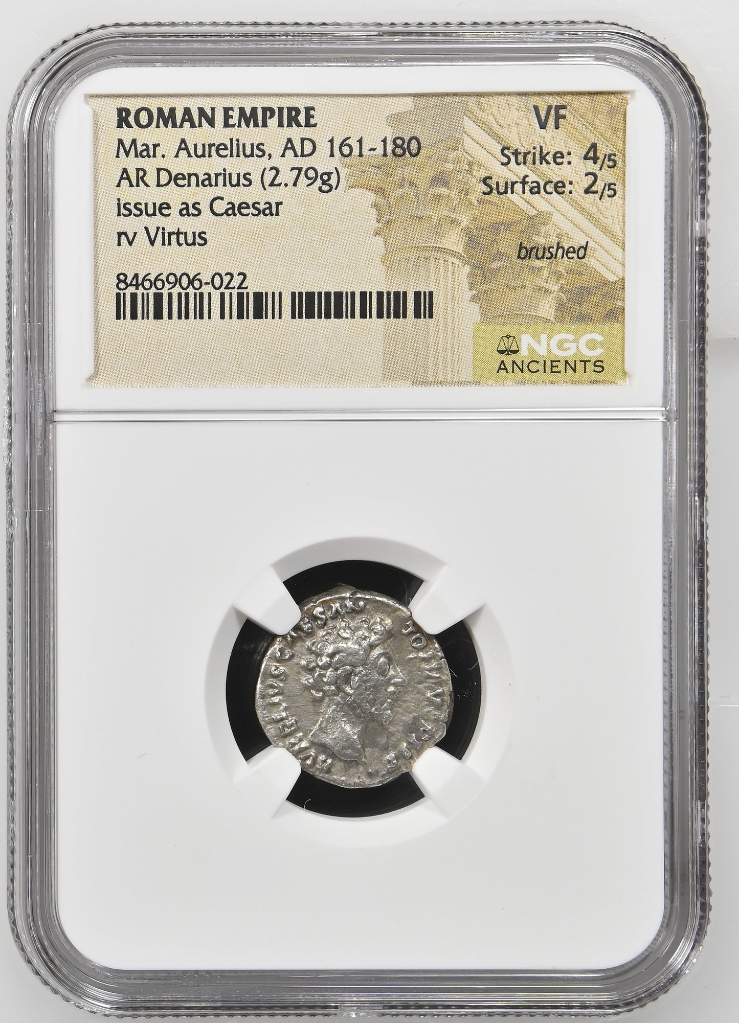 Roman Empire - Marcus Aurelius - Silver Denarius - NGC VF - RIC:62