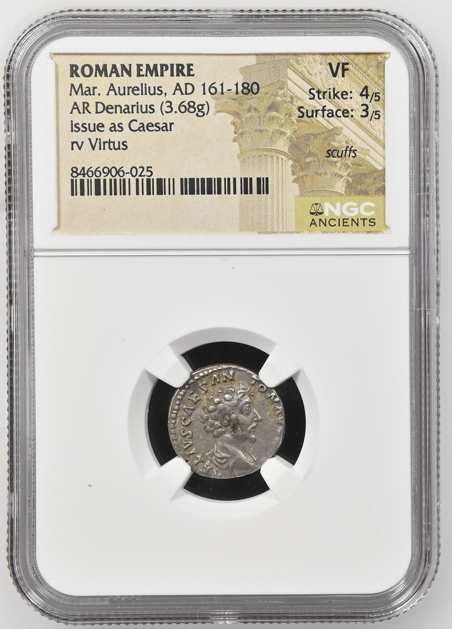 Roman Empire - Marcus Aurelius - Silver Denarius - NGC VF - RIC:473