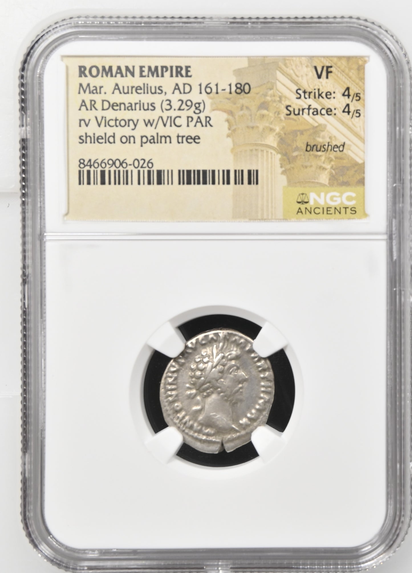 Roman Empire - Marcus Aurelius - Silver Denarius - NGC VF - RIC:163
