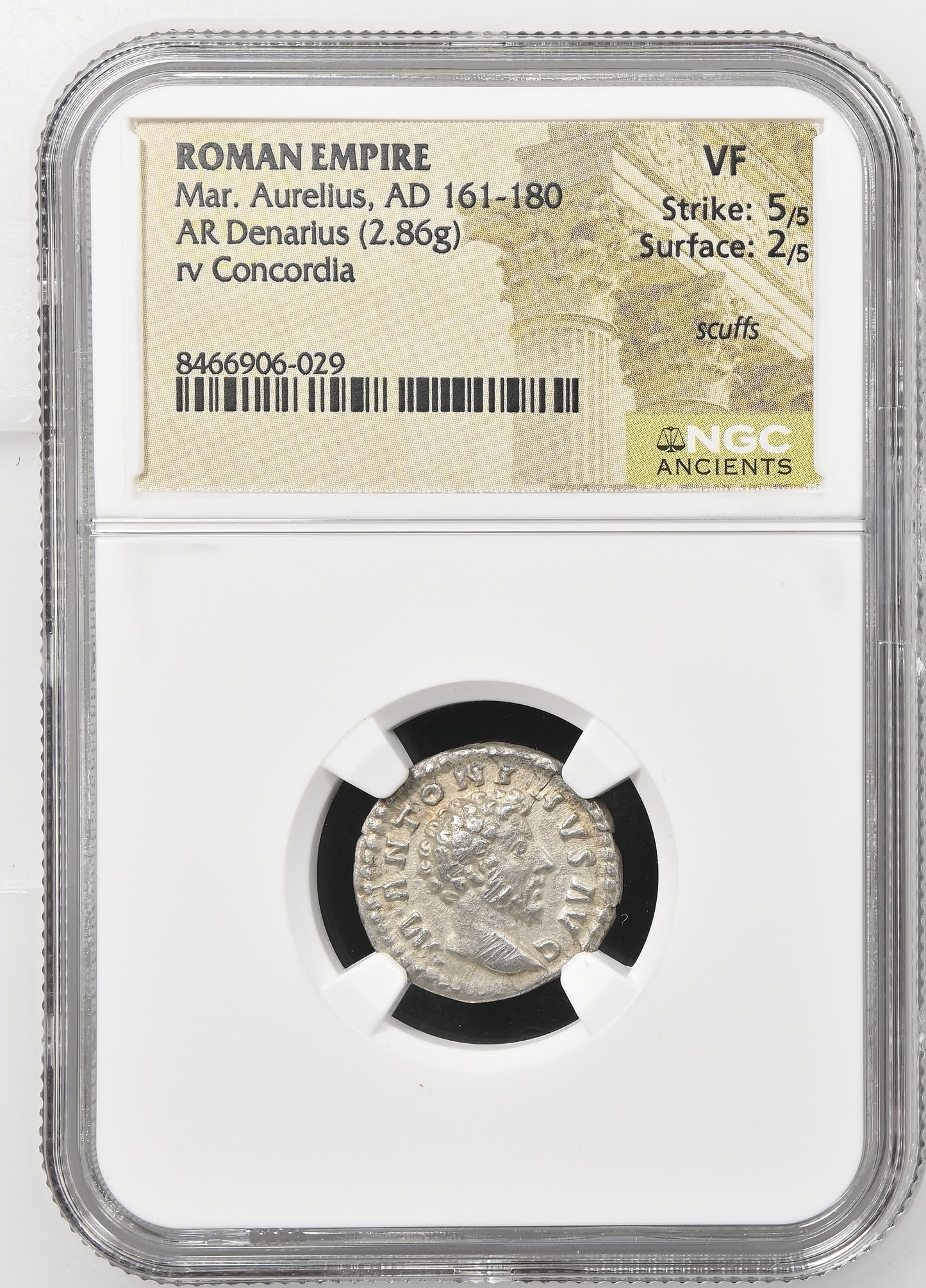 Roman Empire - Marcus Aurelius - Silver Denarius - NGC VF - RIC:35