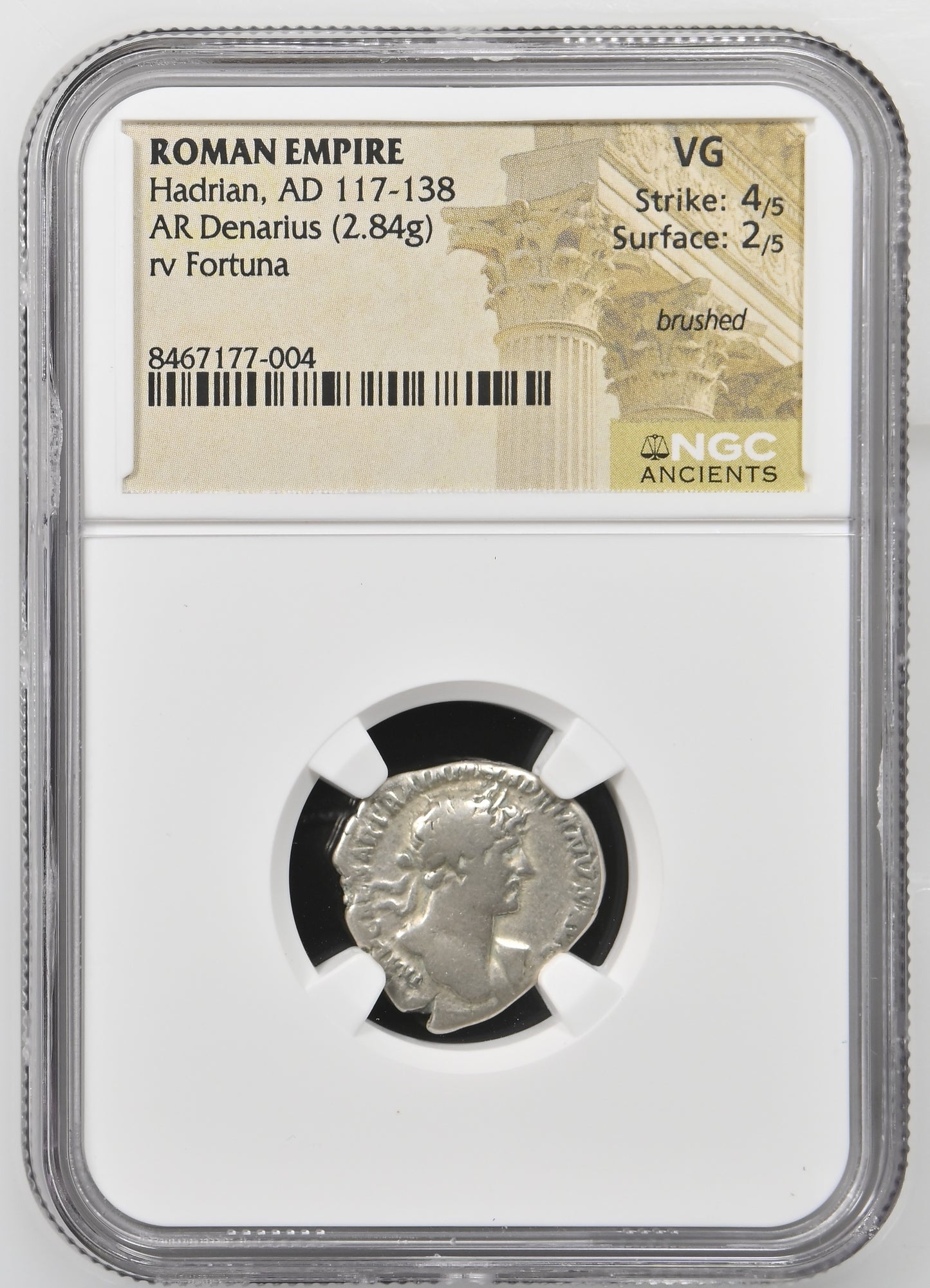 Roman Empire - Hadrian - Silver Denarius - NGC VG - RIC:114