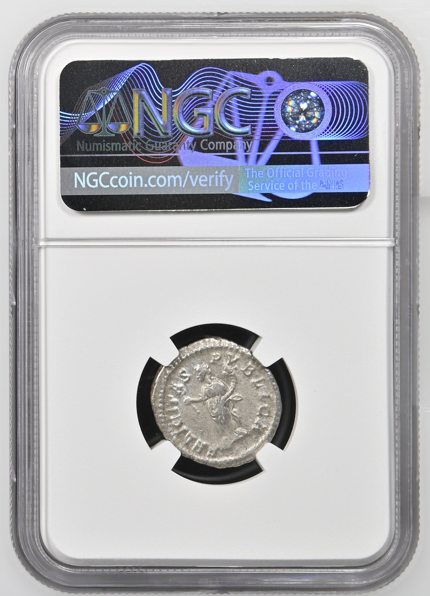 Roman Empire - Geta - Silver Denarius - NGC Ch VF - RIC:9a