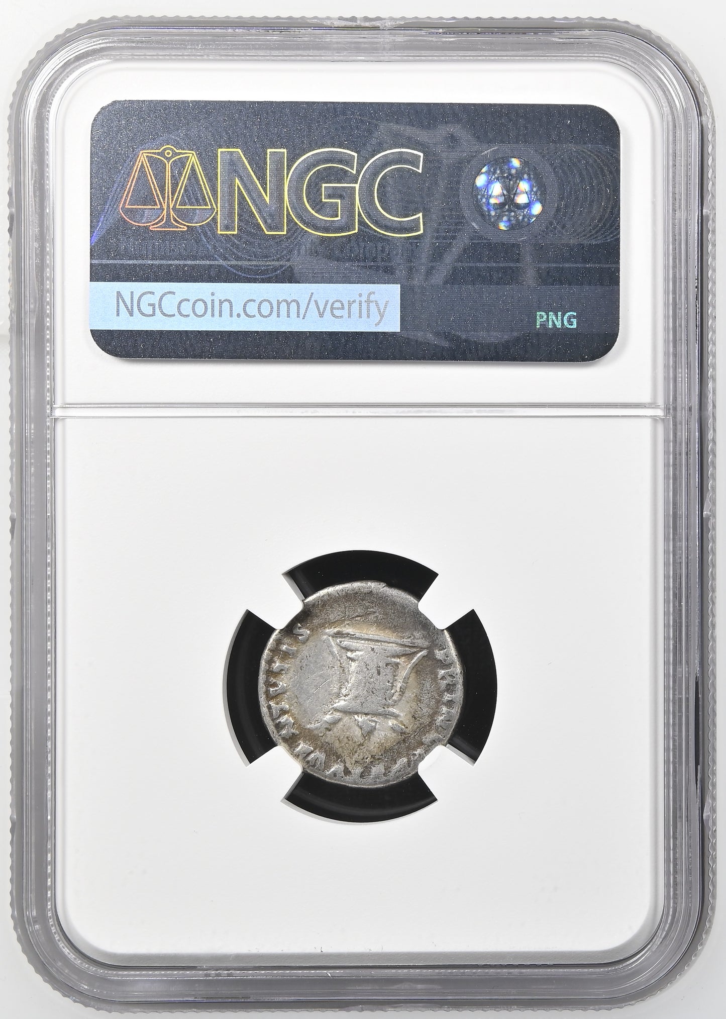 Roman Empire - Domitian - Silver Denarius - NGC Ch F - RIC:266