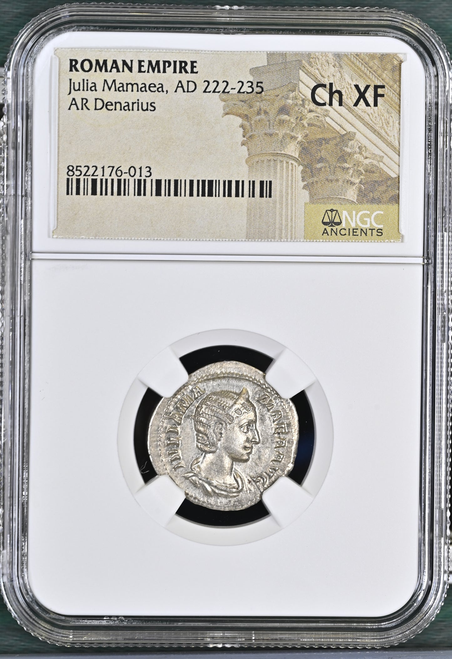 Roman Empire - Julia Mamaea - Silver Denarius - NGC Ch XF