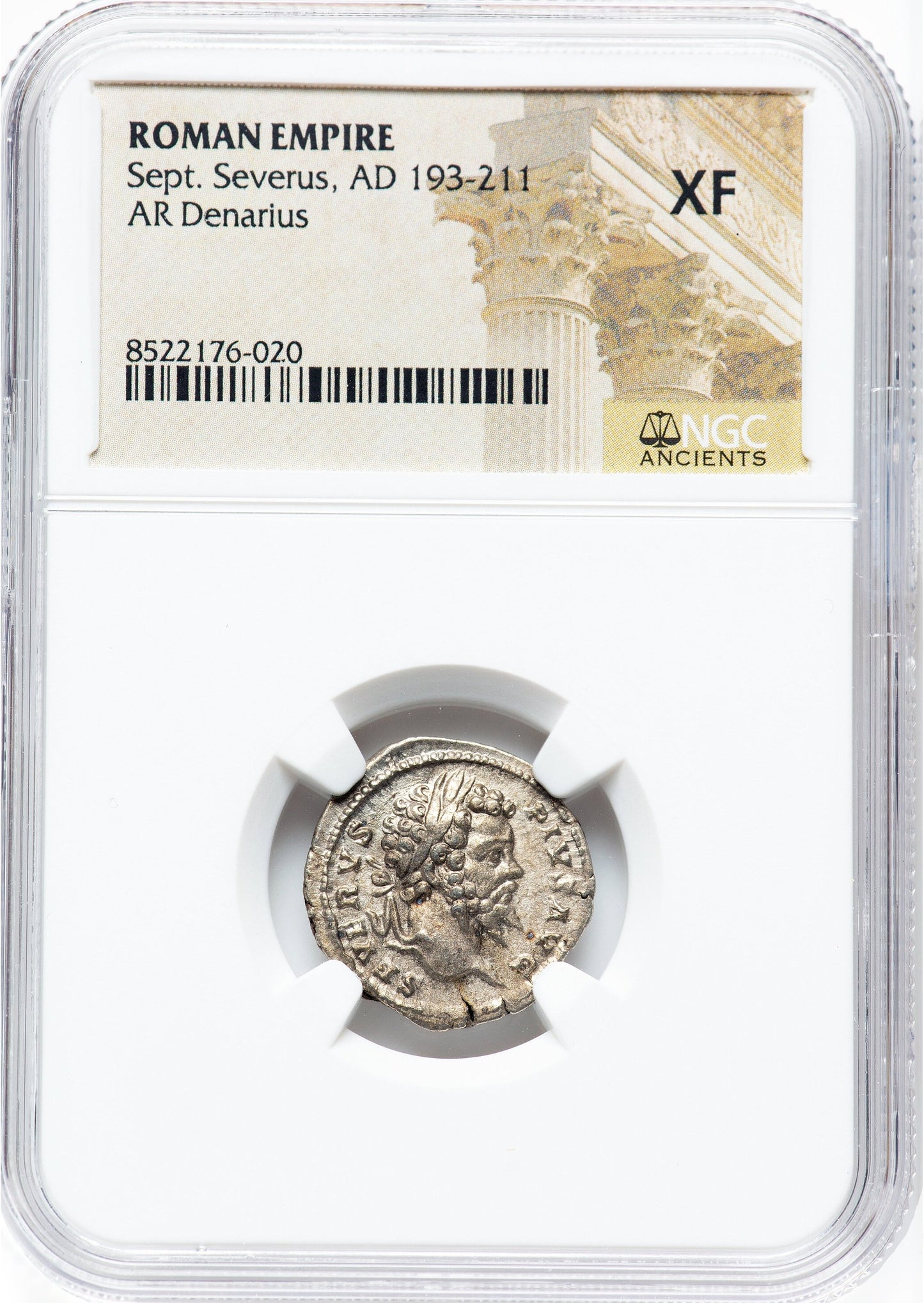 Roman Empire - Septimius Severus - Silver Denarius - NGC XF